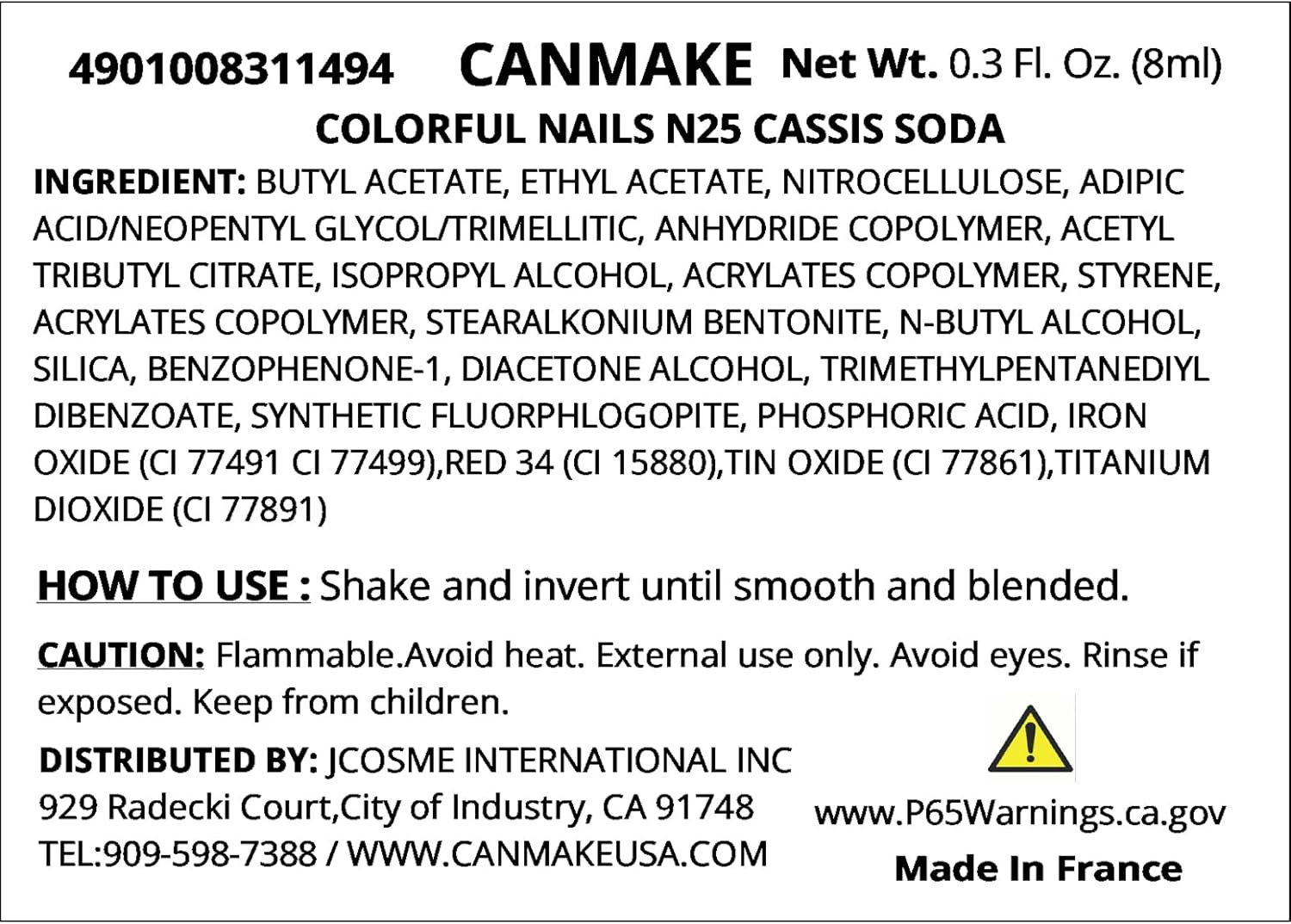 Canmake Colorful Nails N25 Cassis Soda image number 5