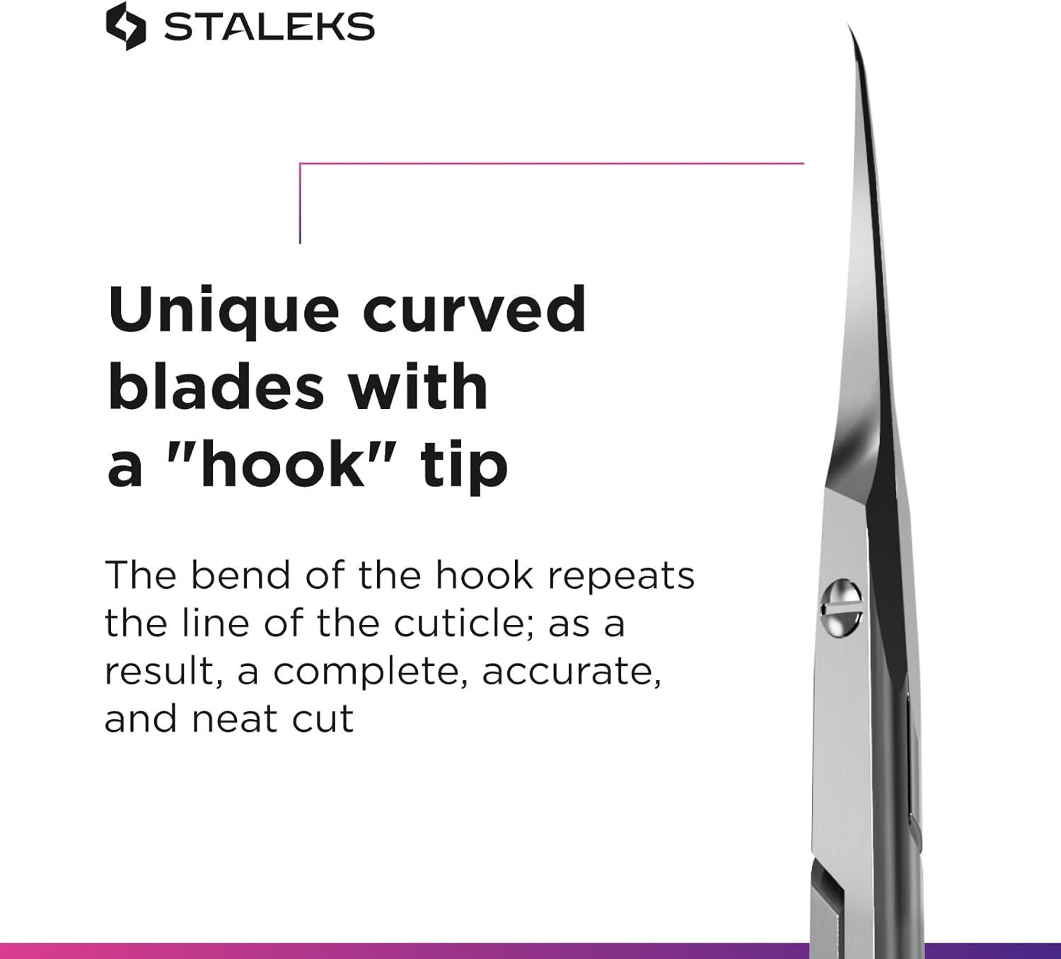 STALEKS PRO Smart 41 Type 3 Professional Cuticle Scissors with Hook - Pack of 1 - Model SS-41/3 (SS-41/3) image number 5