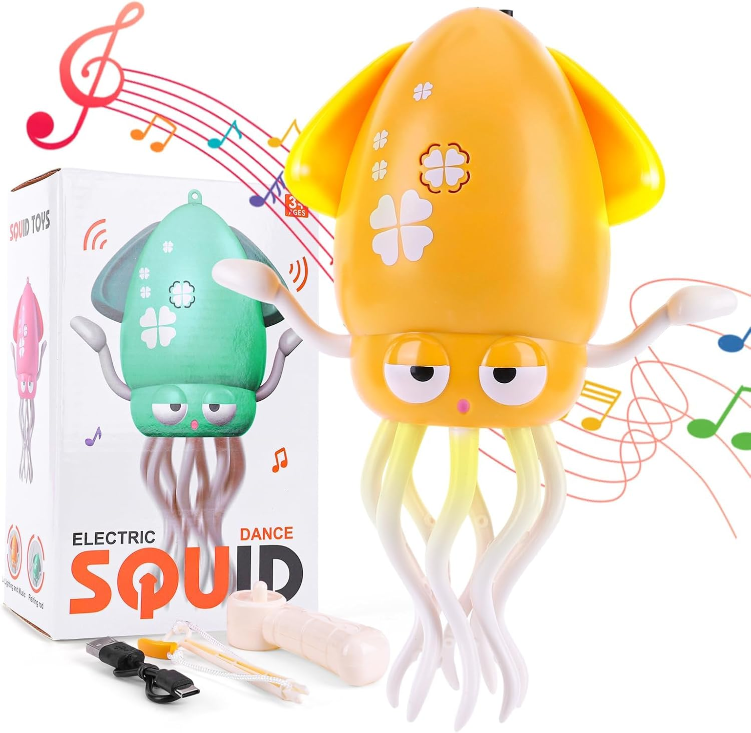 Kicttule Smart Dancing Octopus Toy with Obstacle Avoidance, Auto Upright Dance Mode & LED Music Show, USB-C Rechargeable Crawling Decor for Home Entertainment image number 6