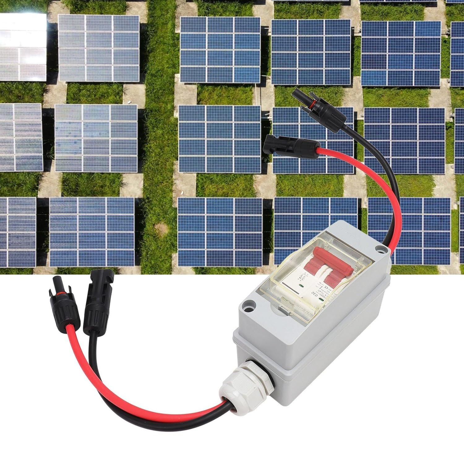 32A DC 500V 2 Pole Circuit Breaker Protector with IP65 Waterproof Distribution Box, Solar Disconnect Switch with Safe , for Photovoltaic Solar Panel Grid System (With image number 3