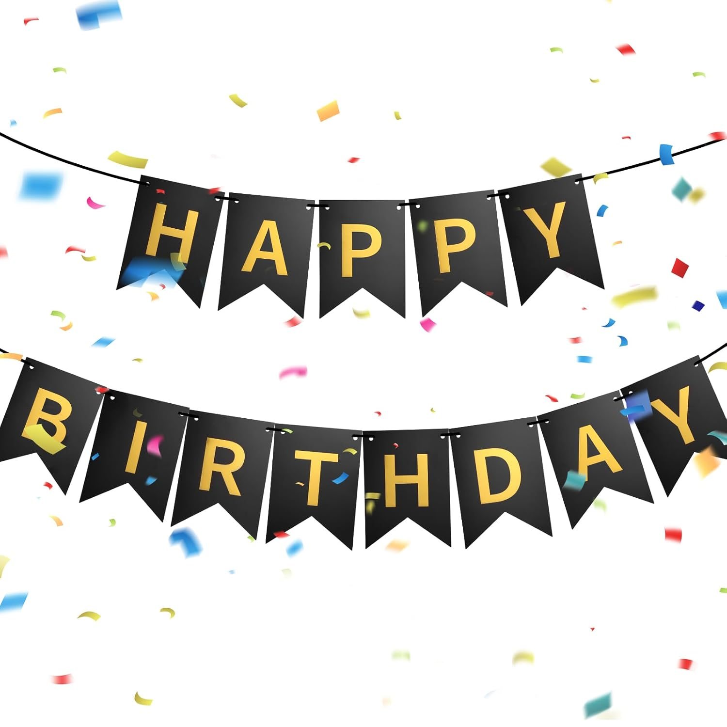 Bighan 5M Happy Birthday Banner Birthday Garland Party Decorations Birthday Signs Hanging Decor Kids' Birthday Party Banners, Blue