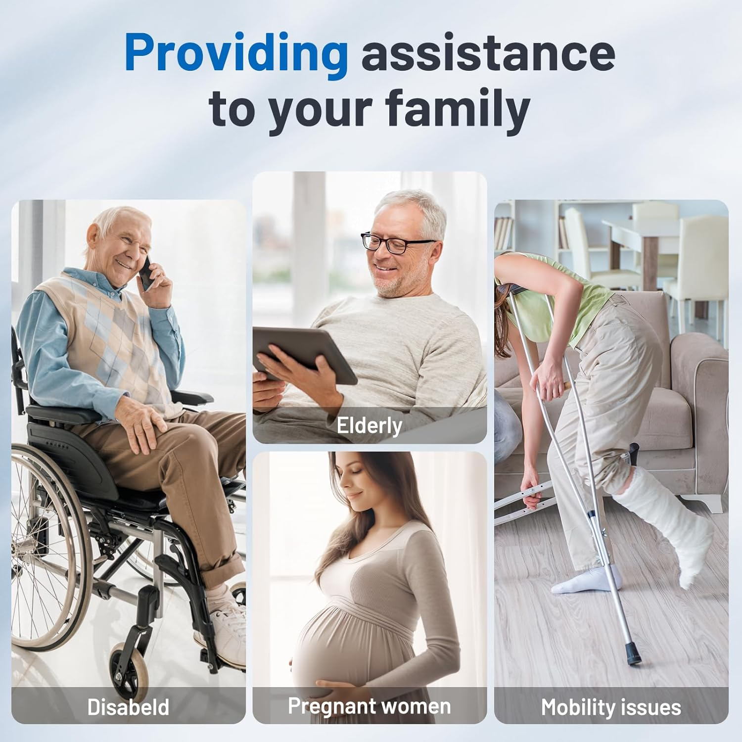 Tocebe Shower Chair for inside Shower, 550LB Capacity Shower Seat with Reinforced Cross Bar, Adjustable Height anti Slip Bath Chair with Backrest, Padded Armrests, Loofah Stick for Elderly & Disabled image number 4