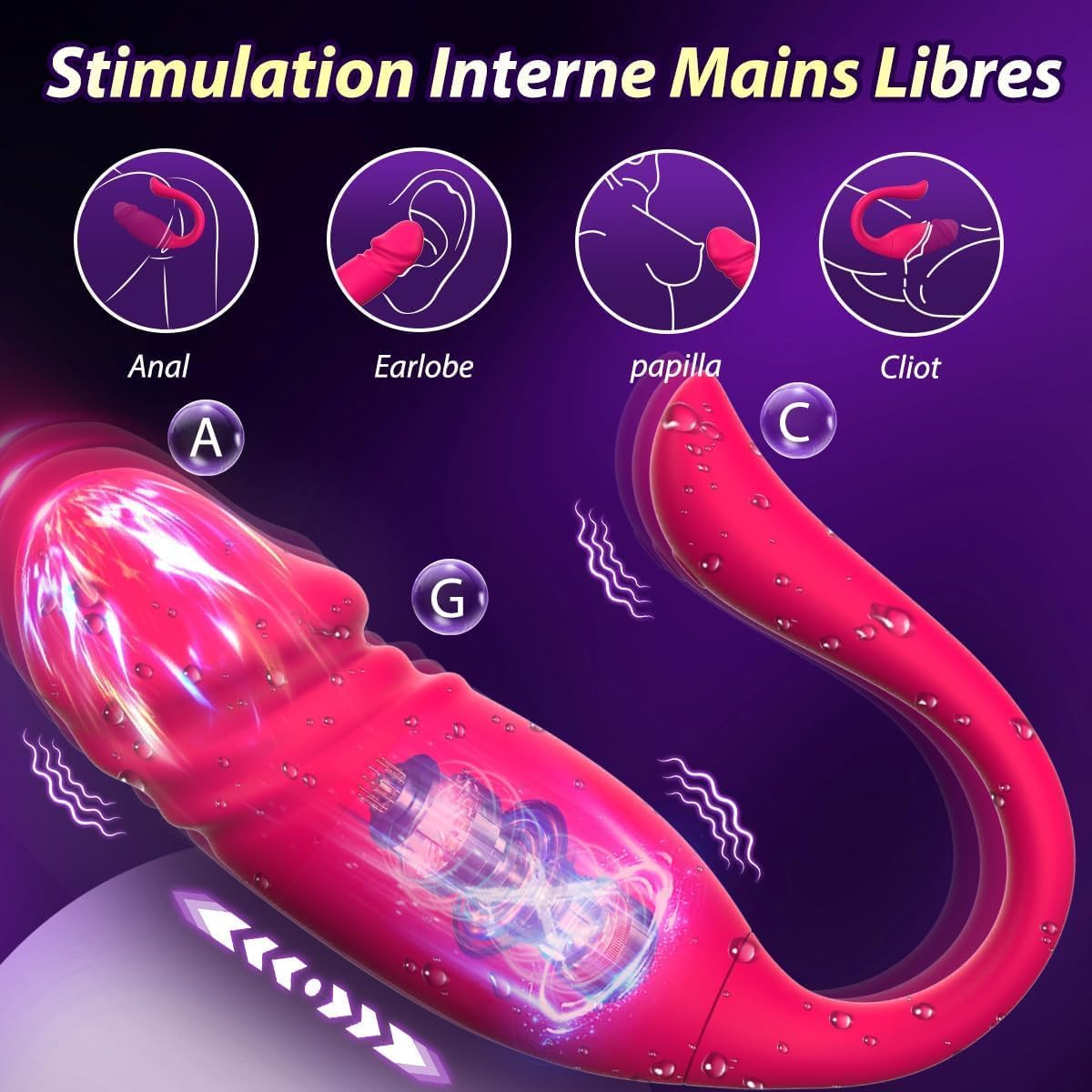 Vibrator Adult Sex Toys App Remote Control G Spot Wearable Vibrators Long Distance Egg Vibrator Wireless Bluetooth Rechargeable Wearable for Female Couples Clitoral Stimulator Sexual Pleasure Tools for Women (Rose Red) image number 6