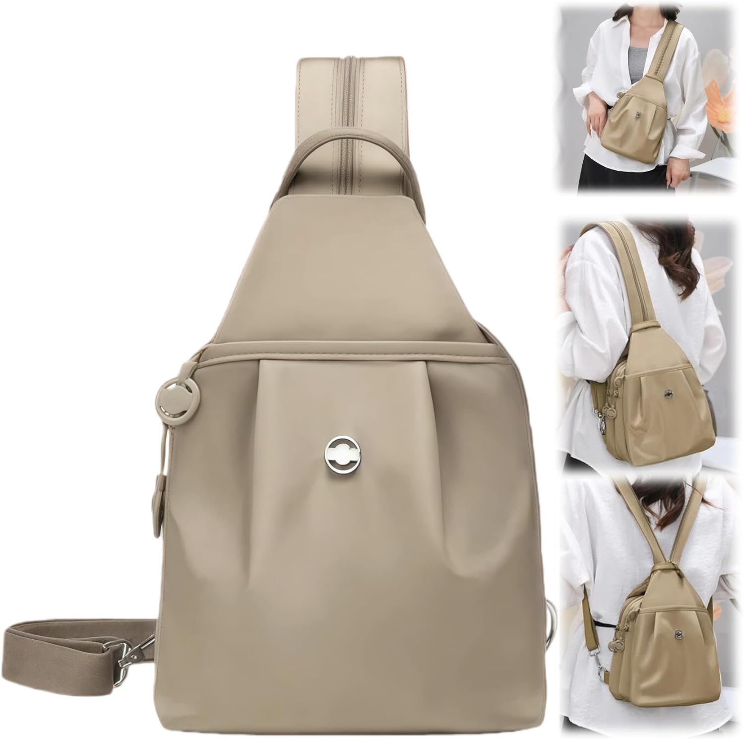 2026 Upgrade 3 in 1 Anti-Theft Travel Tote Bag - Waterproof Nylon Convertible Backpack Crossbody Bag for Women