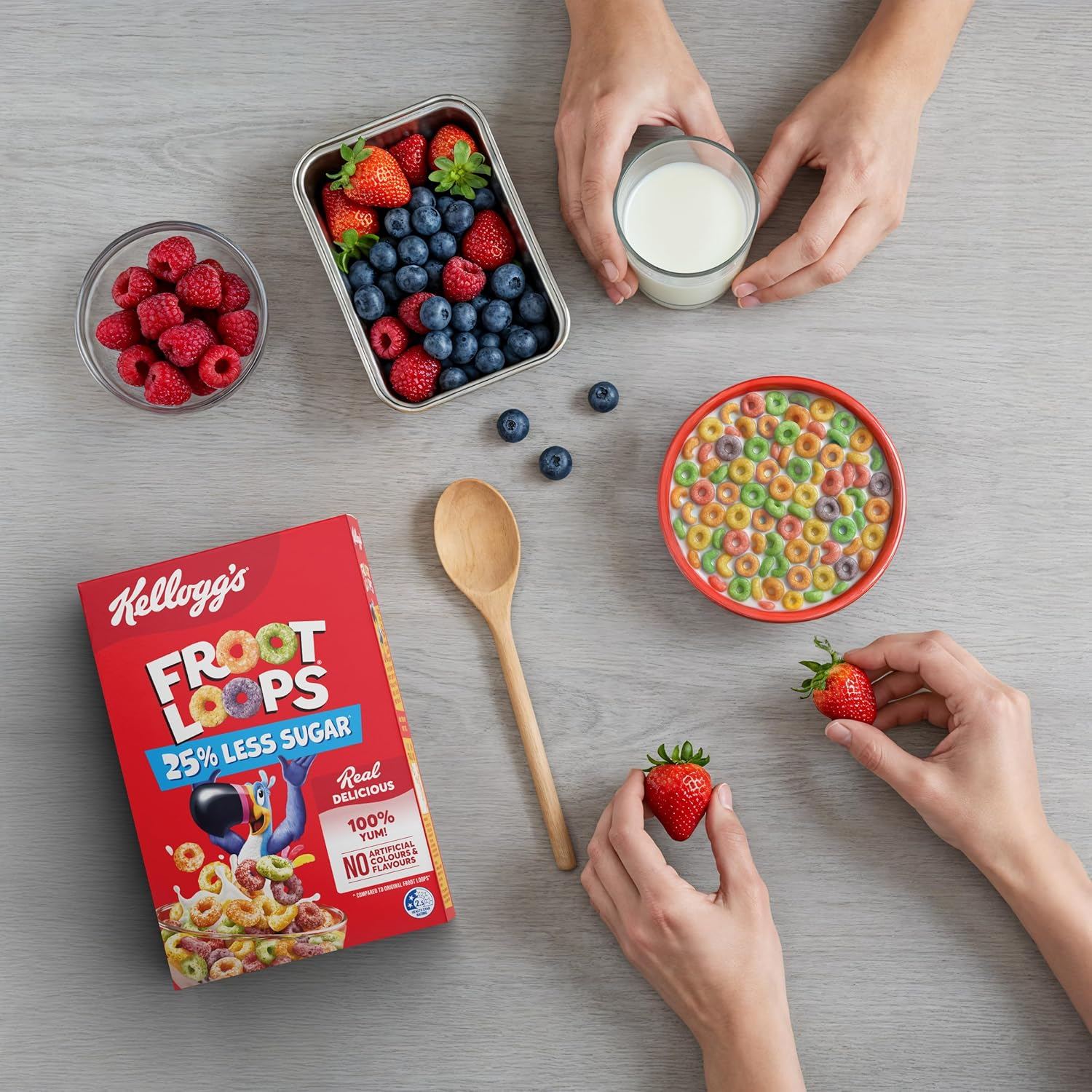 Kellogg'S Froot Loops Less Sugar Breakfast Cereal, 265 G image number 2