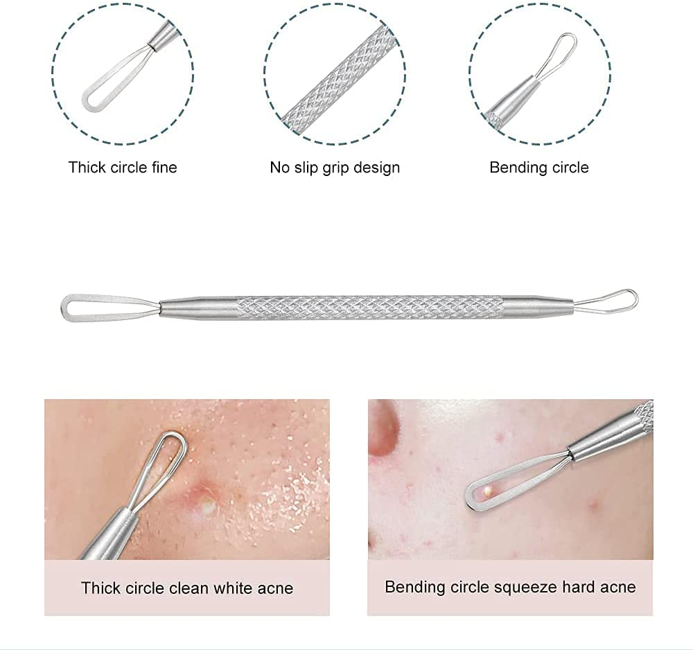 Blackhead Remover Pimple Popper Extractor &ndash; Stainless Steel Acne Removal Kit &ndash; by DMX INTL image number 4