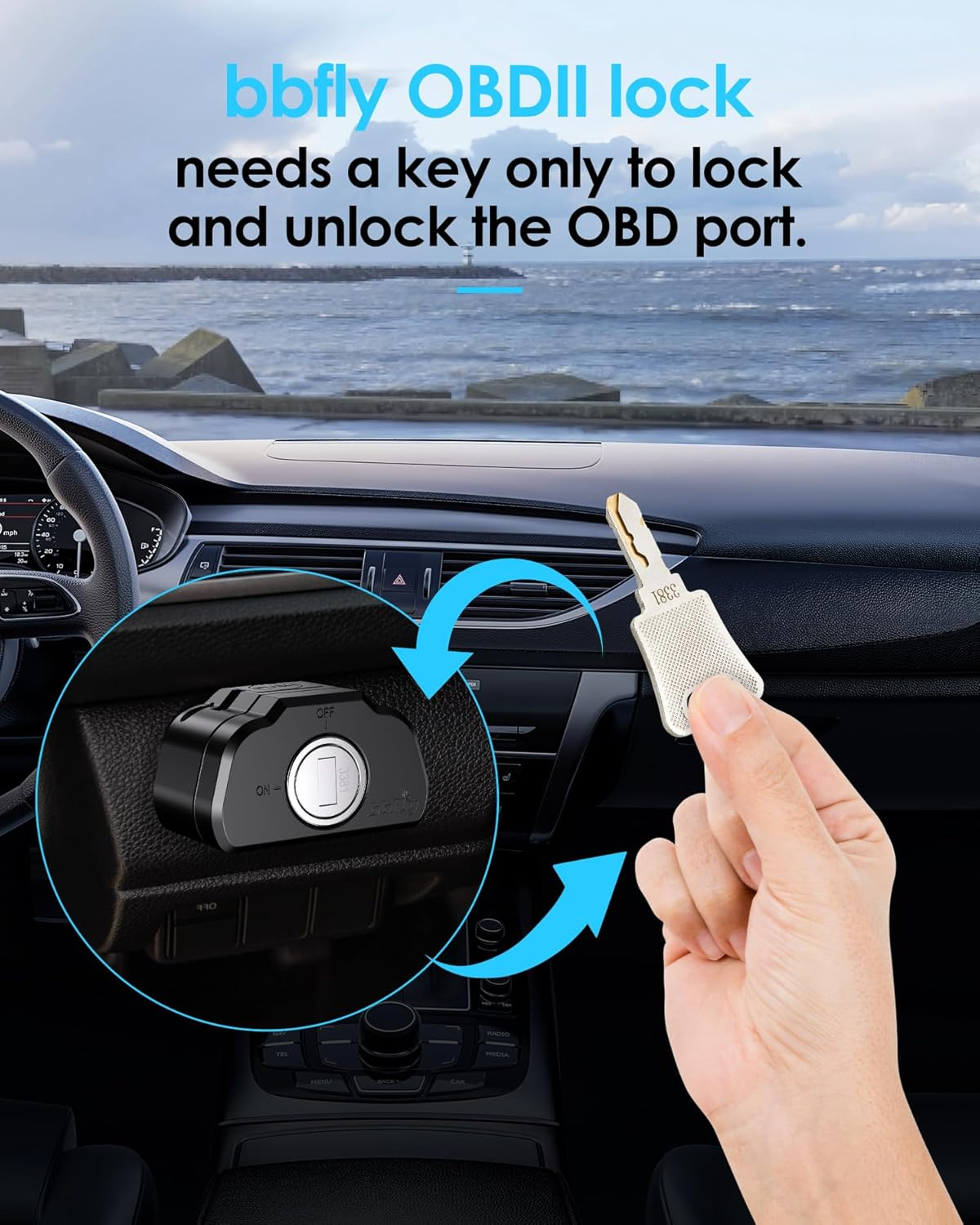 OBD Lock, Bbfly-K02 ODB Port Locking Tool, Car OBD2 Protector Device (K02)