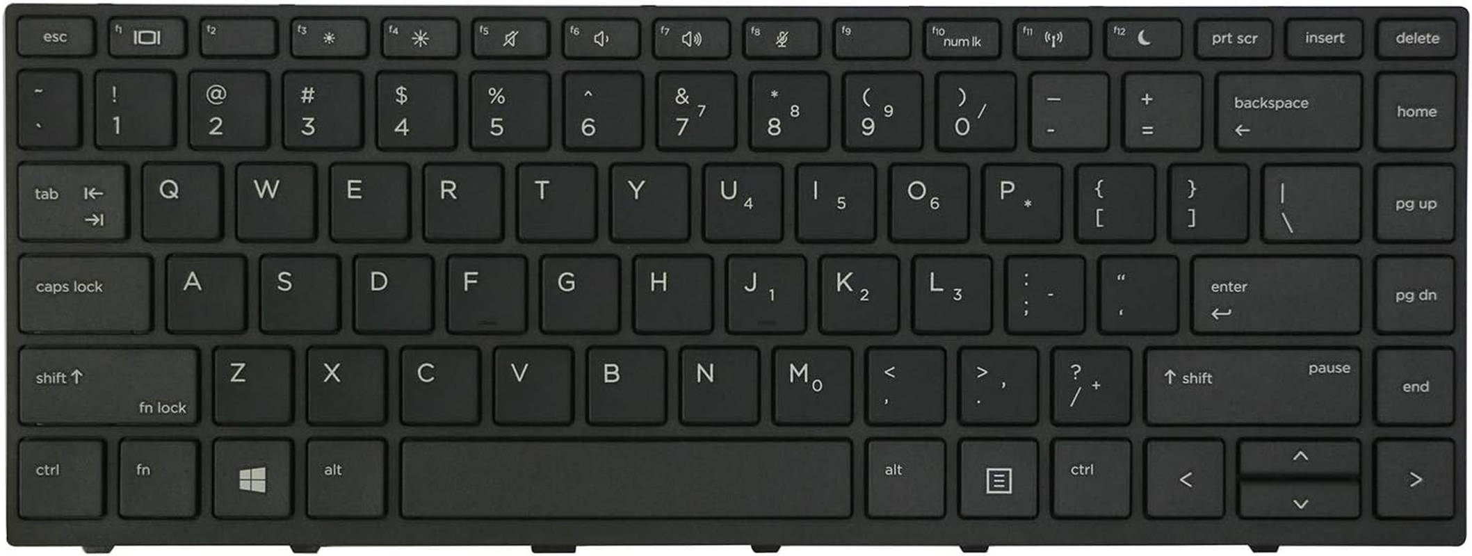 AUTENS Replacement US Keyboard for HP Probook 430 G5 / 440 G5 / 445 G5 / 640 G4 / 645 G4 / 640 G5 Laptop No Backlight image number 1