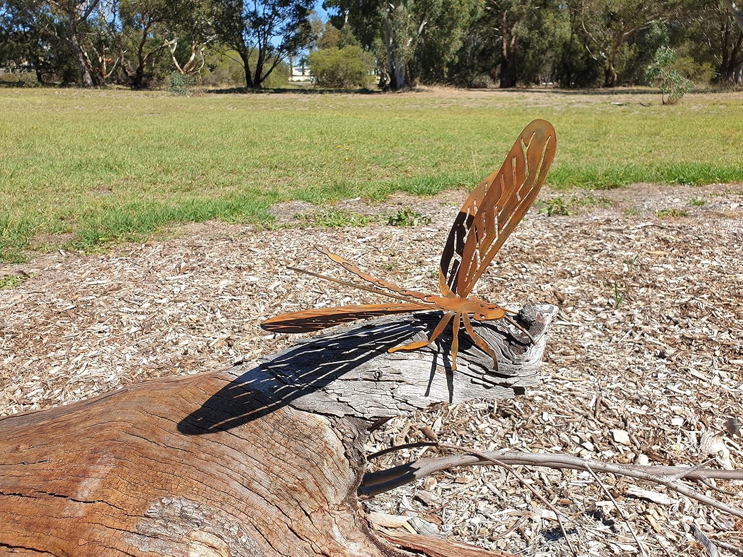 Dragonfly - Australian Made Rusted Metal Garden Art image number 4