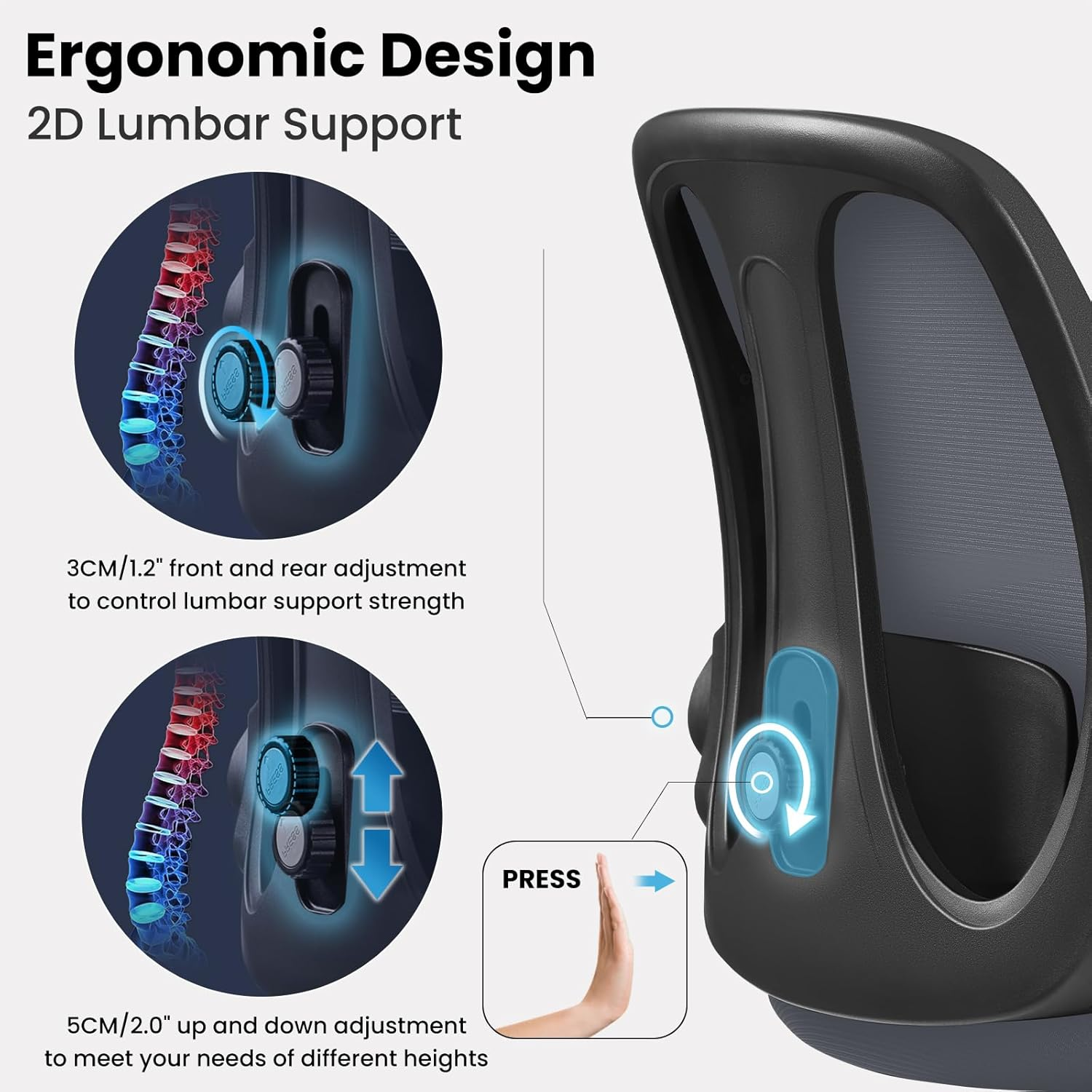 Razzor Drafting Chair Tall Ergonomic Office Chair Standing Desk Stool Chair with Adjustable Lumbar Support and Footrest Ring Executive Computer Chair, Rz2203-Z-Dark Gray image number 1