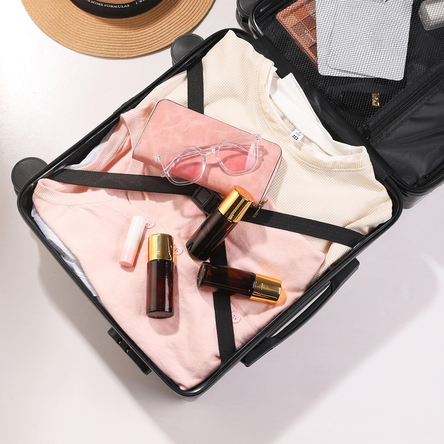 RAMFIYN 2 Pack Large Amber Glass Roll on Bottles for Essential Oils Perfume Refillable Roller Ball Applicator Empty Deodorant Containers with Purple Crystal Rollerball - Green image number 4