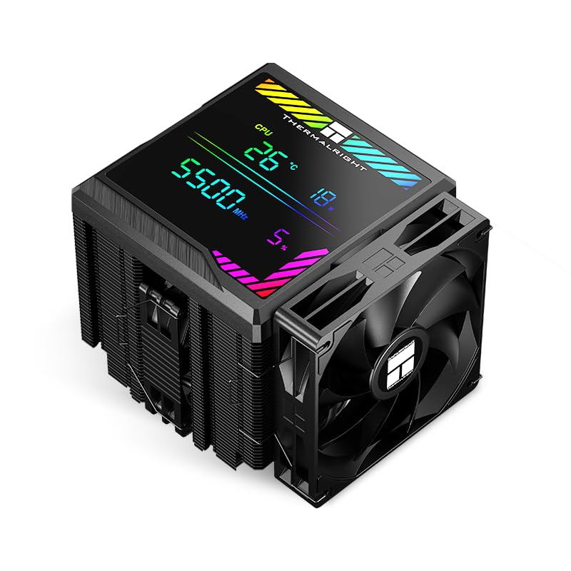 Thermalright Peerless Assassin 140 Digital Black CPU Cooler, Double Towers and Double Fans Cooling, CPU Air Cooler, ARGB Digital Screen Top Cover, for Am4/Am5,Intel LGA1851/1700/115X/1200/2011 image number 4