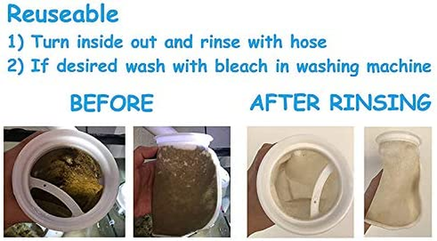 Pvcqjkd 4 Packs of Filter Socks, 200 Micrometres, for Fish Tank/Saline Aquarium, Pond, For/Overflow image number 6