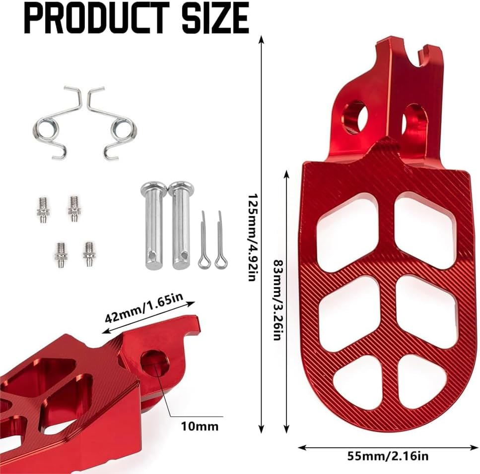 Dirt Bike Foot Pegs,Aluminum Cnc,Wide Footpegs for CRF300L CRF150R CRF250R CRF450R CRF250L CRF250X CRF450X CRF450RL CR125 CR250 Mini Bike Pit Bike Foot Pedals Rests,Performance Dirt Bike Parts