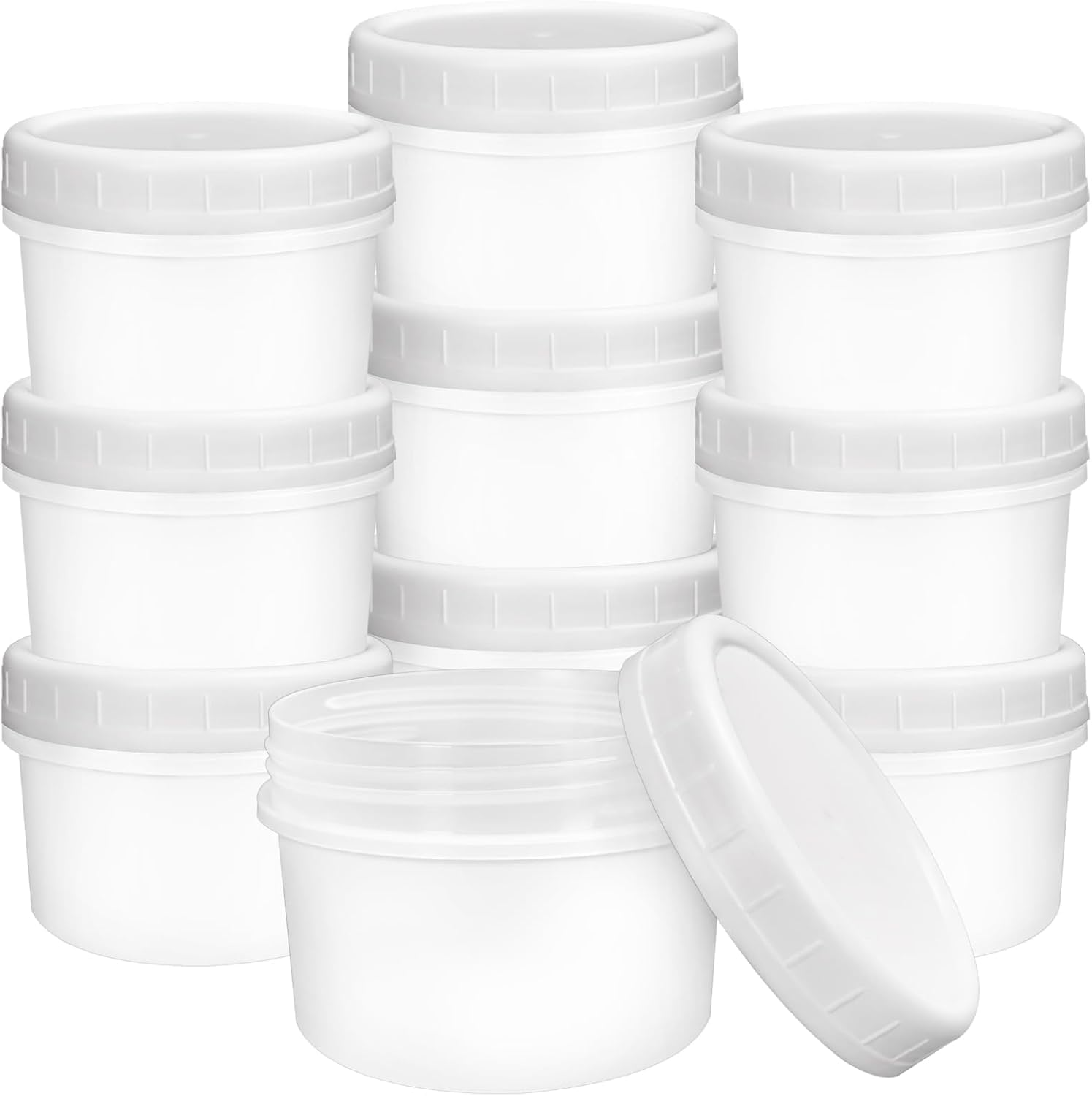 LATERN 20 Pcs Small Food Containers, 8Oz / 250Ml Reusable Plastic Bowls Stackable Food Jars with Lids, Dishwasher Safe, Microwave and Freezer Safe image number 4