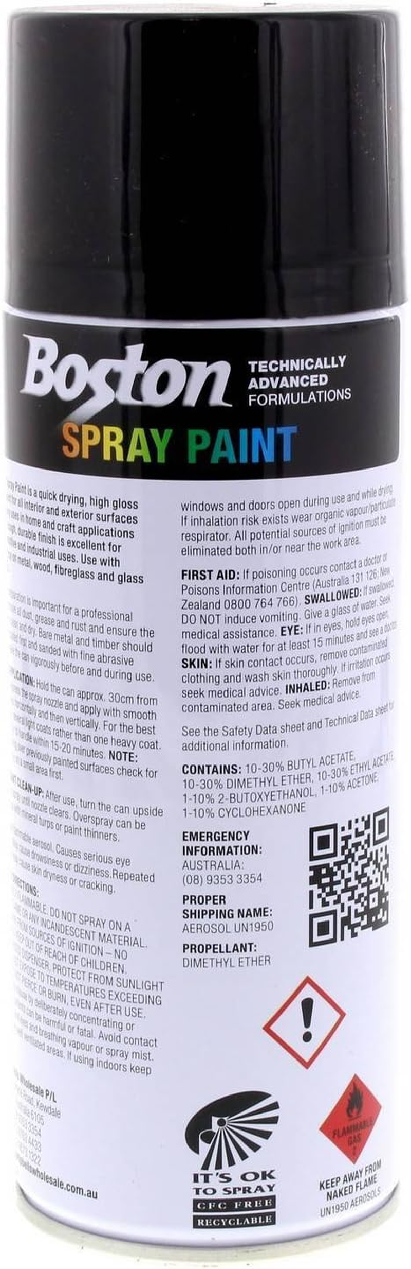 Boston Spray Paint 250 Gram Matt Black image number 4