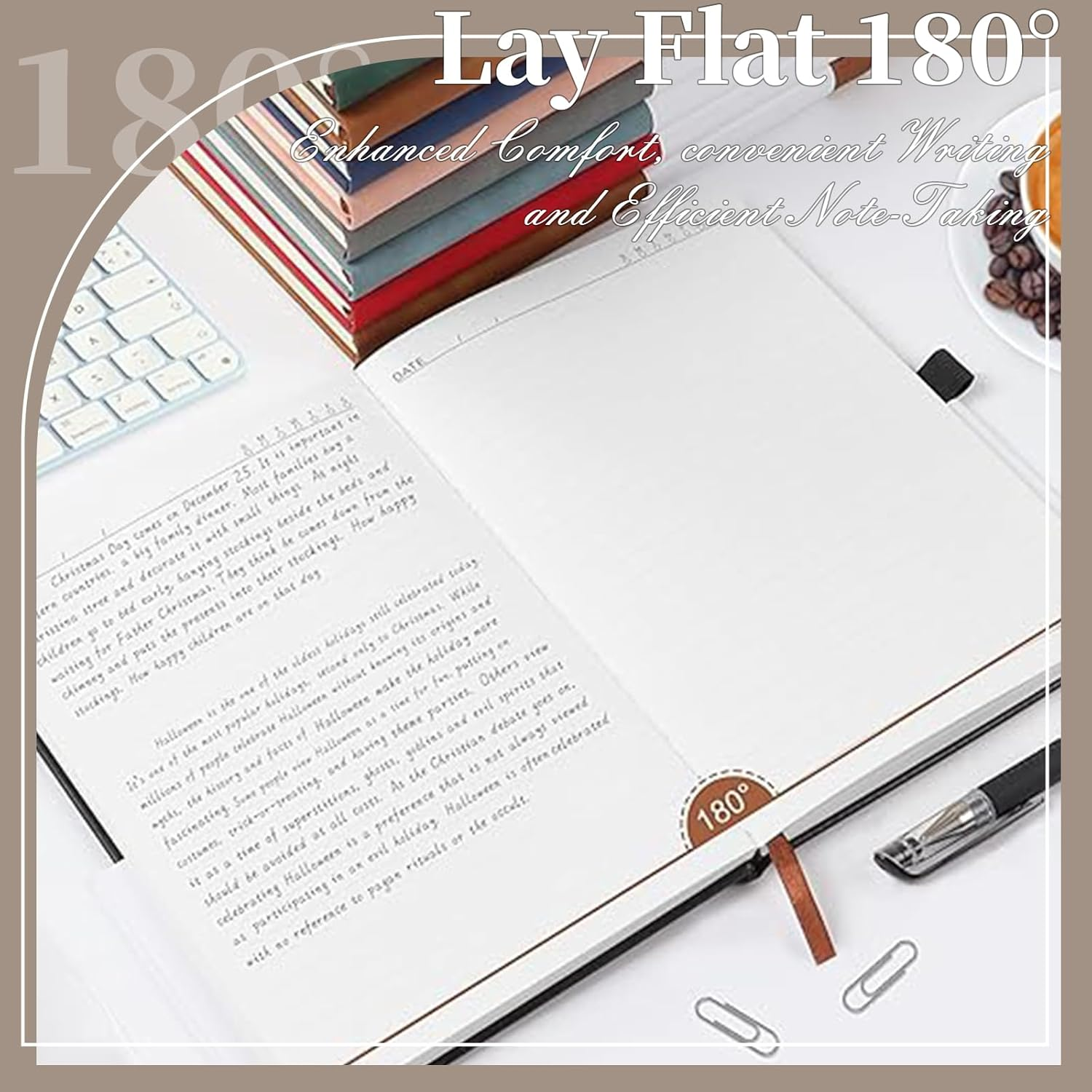 A5 Lined Journal Notebook for Women & Men,192 Pages,College Ruled Hardcover Notebook for Personal Journaling Writing, Study, Office, Travel Recording & Note Taking (Green) image number 1