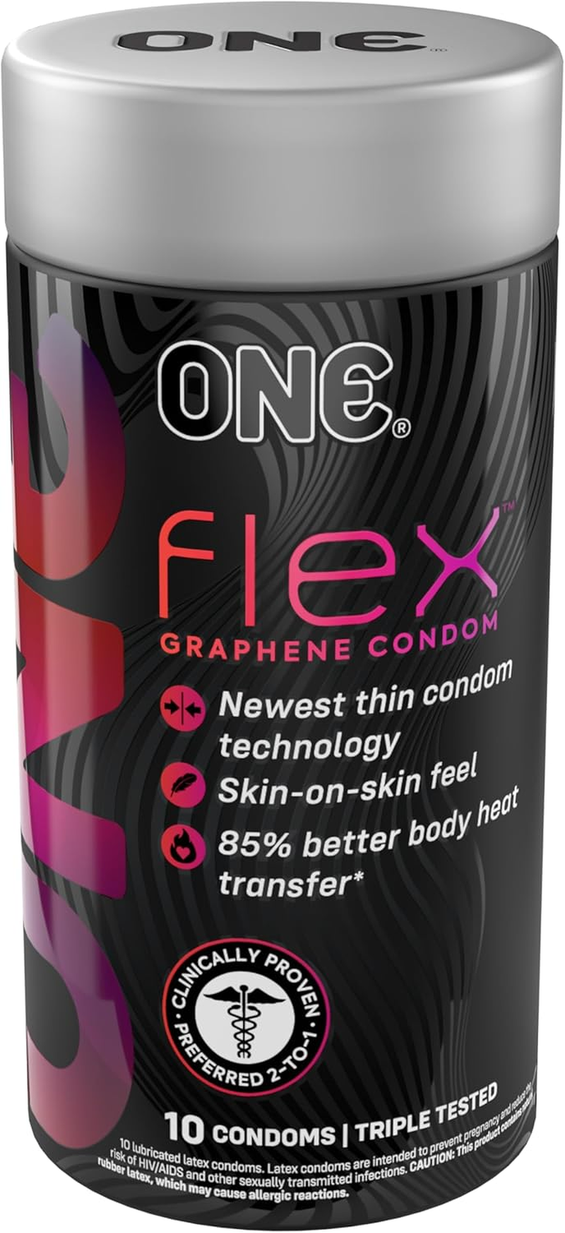 ONE Condoms Flex&trade; | Latex Condoms Made with Graphene, the World'S Thinnest Material | 10 Pack
