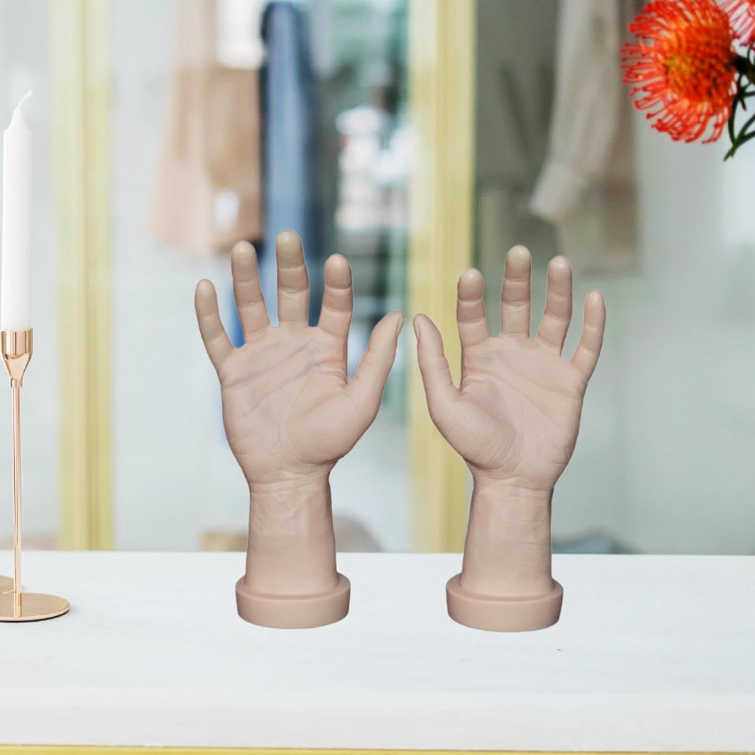 Generic 2X Left and Right Mannequin Hands for Nail Practice and Party Use , Skin, as Described - White image number 3