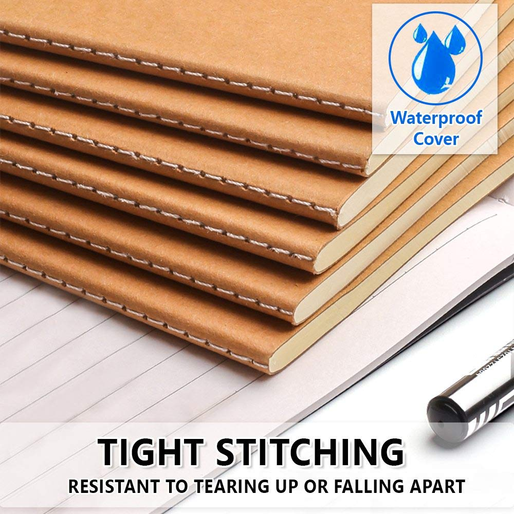 Feela 30 Pack Kraft Notebooks, 60 Lined Pages A5 Notebooks for Women Girls Students, 8.3 X 5.5 Notebook for Making Plans Writing Memos Office School Supplies image number 6