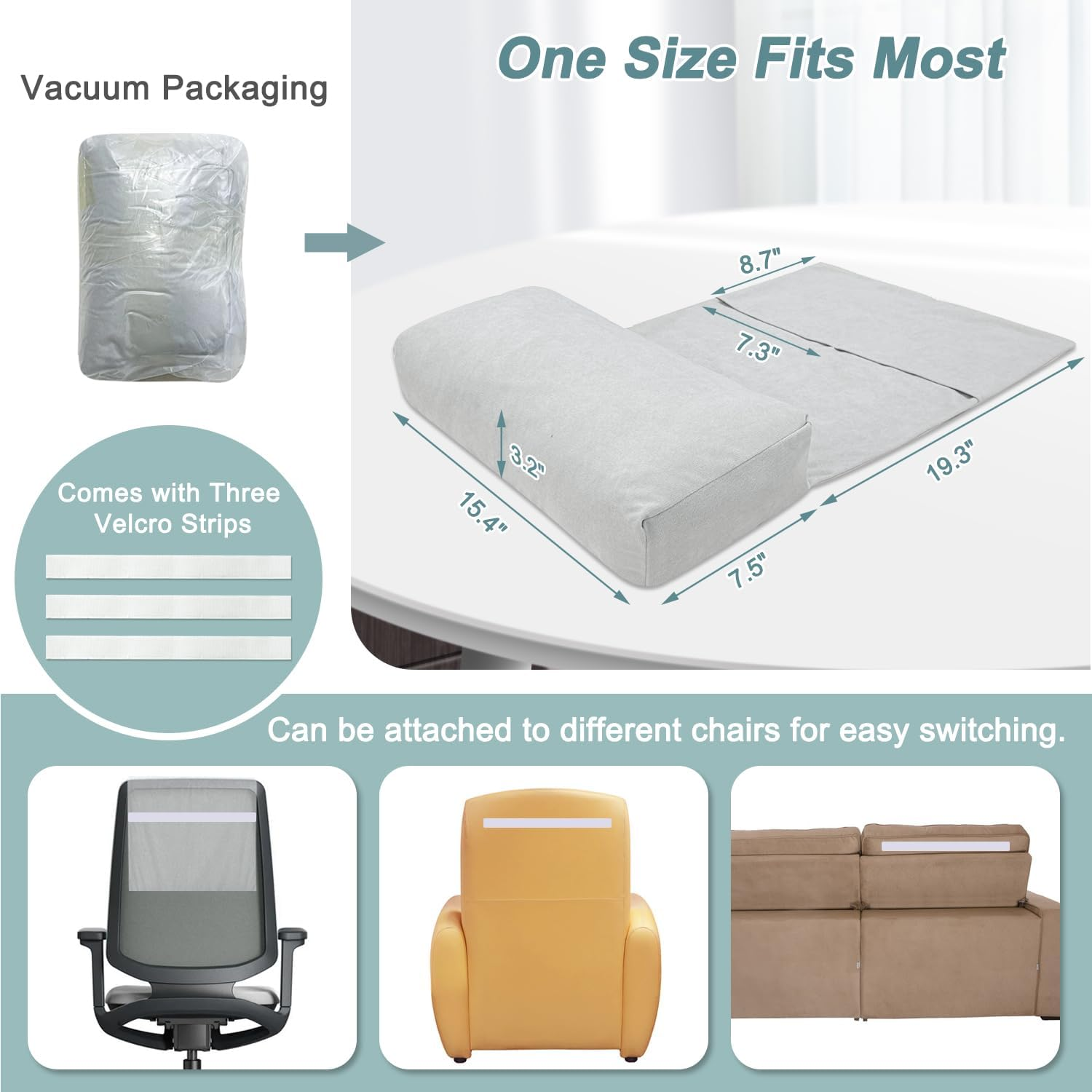 Mybow Recliner Headrest Pillow Couch Neck Pillow Adjustable Recliner Head Pillow Sofa Headrest Neck Support Chair Travel Cervical Pillow Back Cushion Recliner Neck Pillows for Pain Relief image number 3