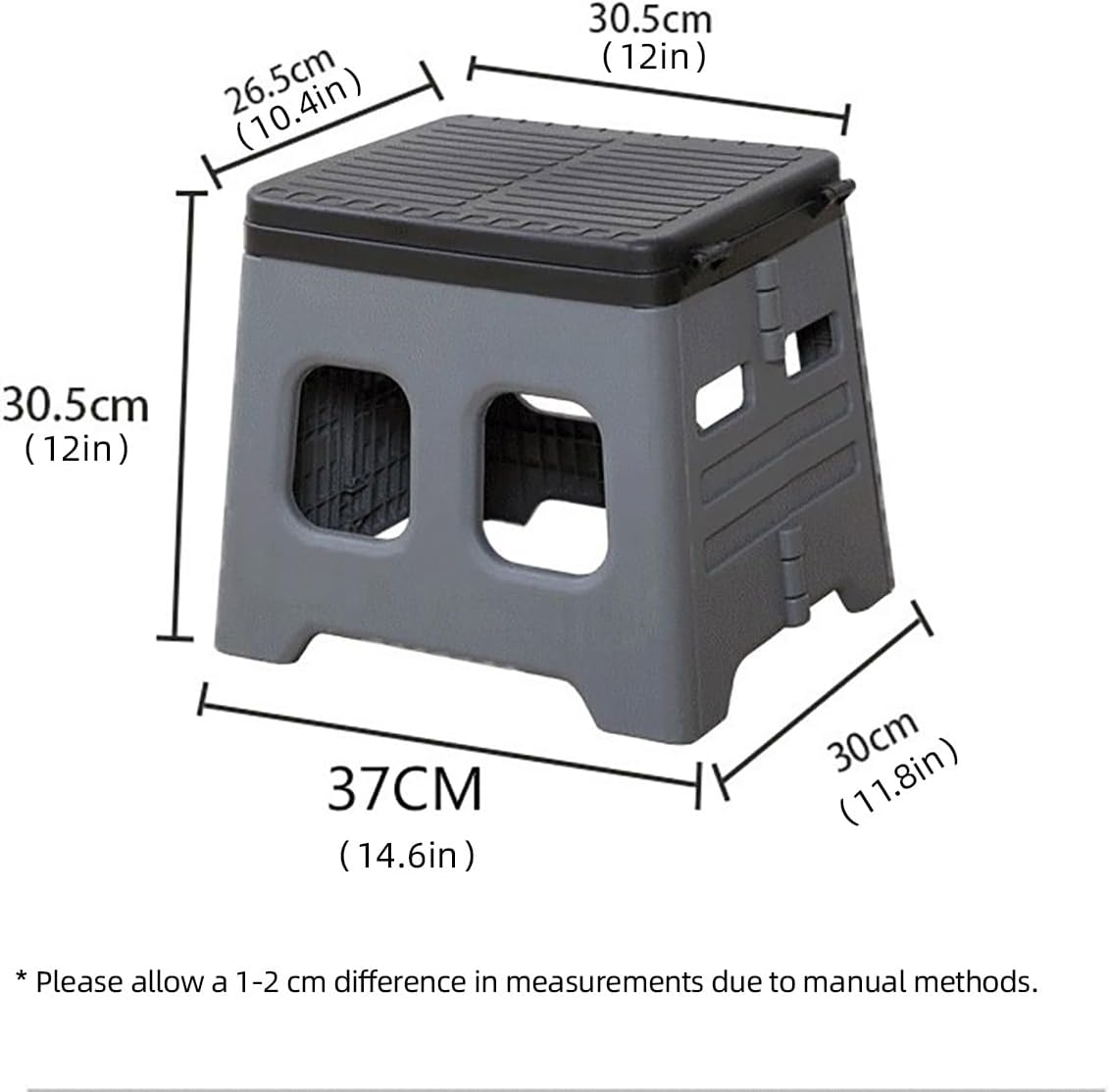 AIMALL Portable Folding Toilet Stool &ndash; 14.6 X 11.8 X 12 Inch Outdoor Travel Car Camping Toilet, Lightweight 1.3Kg PP Material with 300Lb Weight Capacity and Hygienic Lid image number 1
