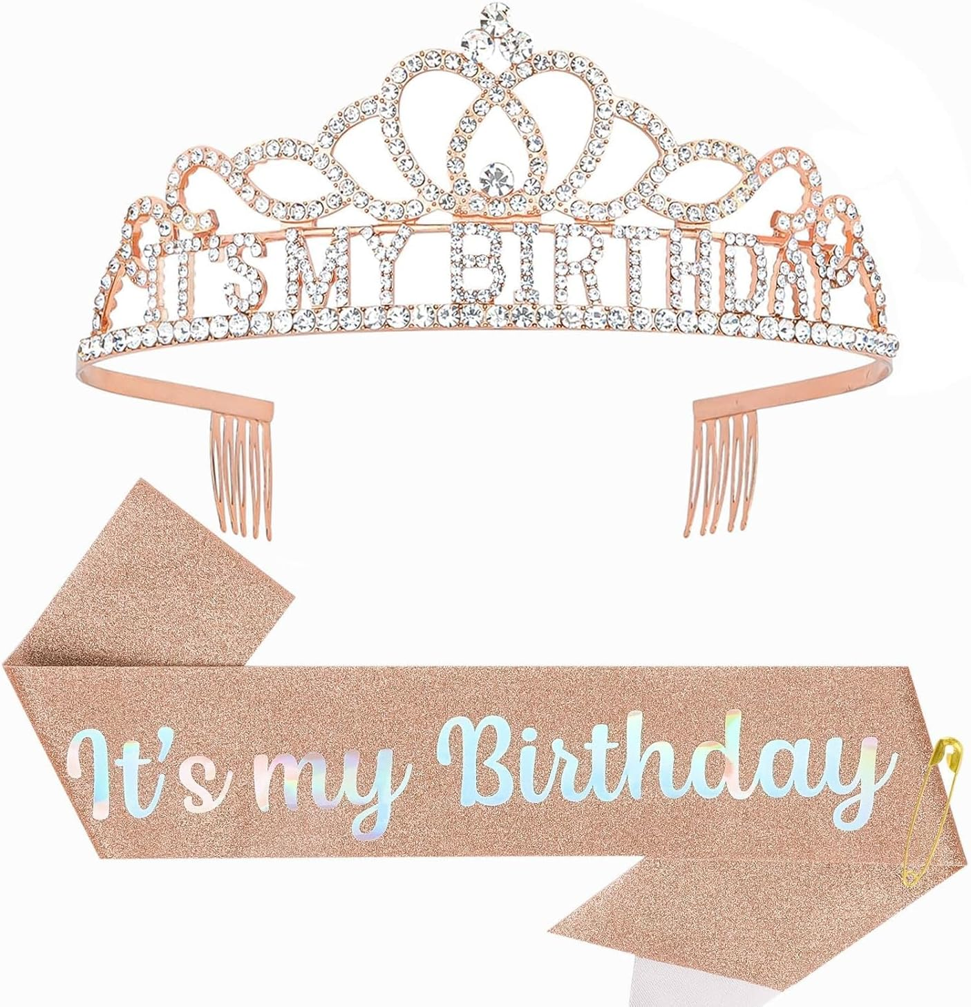 KIUEZIR It'S My Birthday Headband and Sash Set for Women