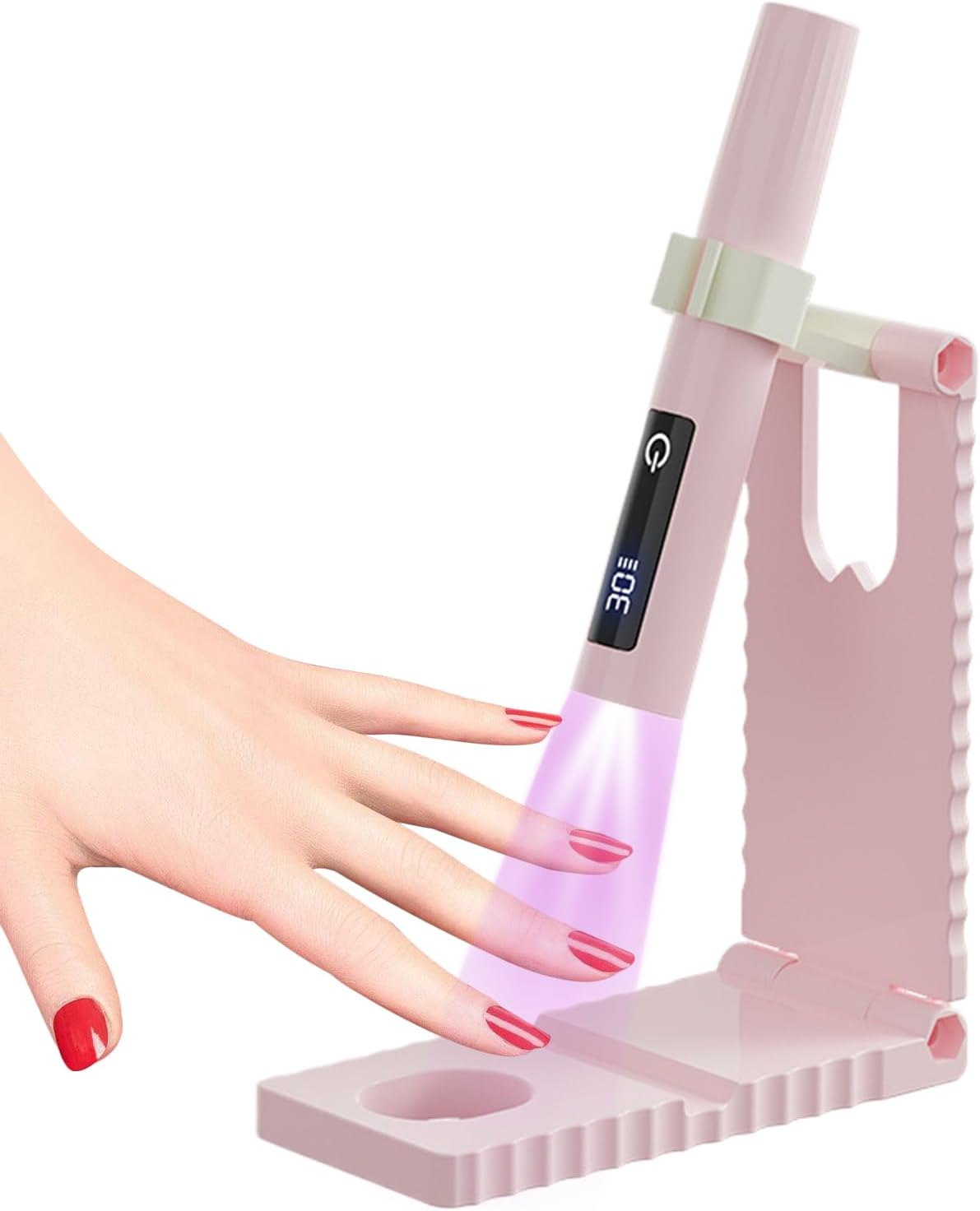 Xvilmaun Mini UV Light for Gel Nails | Fingernail Curing Dryer USB Charging - Portable LCD Display Nail Light with 2 Timing Modes for Manicure Road Trip Pedicure Home Salon Airplane image number 3