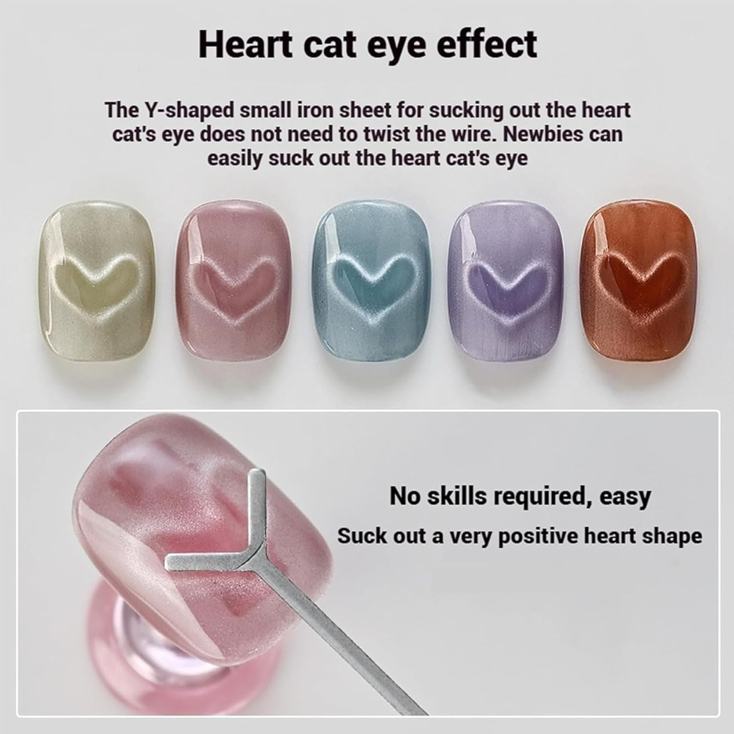 5-Pack Professional Magnetic Nail Art Sticks &ndash; Y-Shaped Guide for Cat Eye Gel Polish, Salon & Home Manicure Kit image number 6