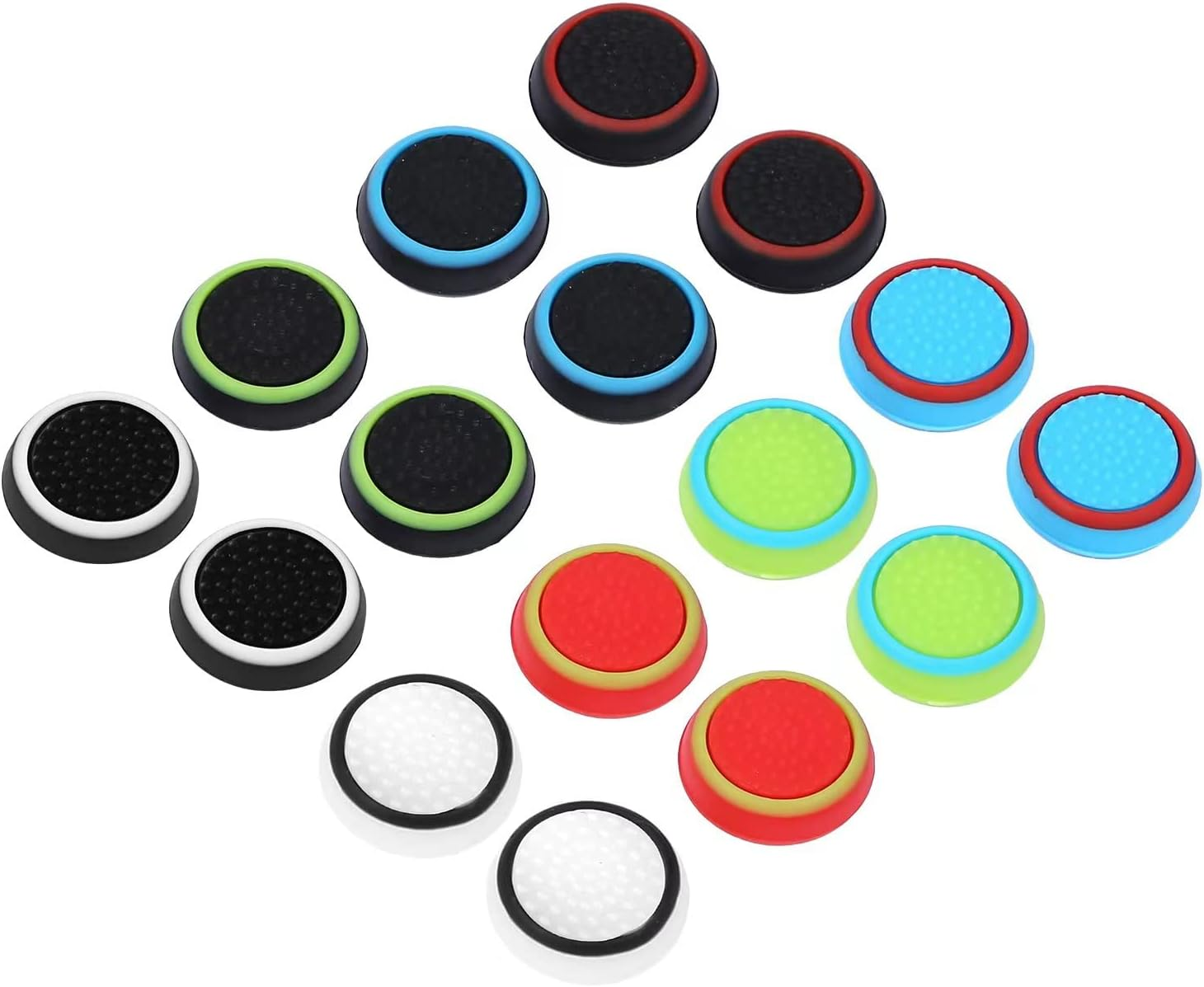 Obeka Compatible with 8 Pairs Thumb Grips Silicone Analog Stick Covers Thumbstick Controller Replacement Joystick Cap PS4 PS3 PS2 Xbox One Xbox 360 Wii U image number 2