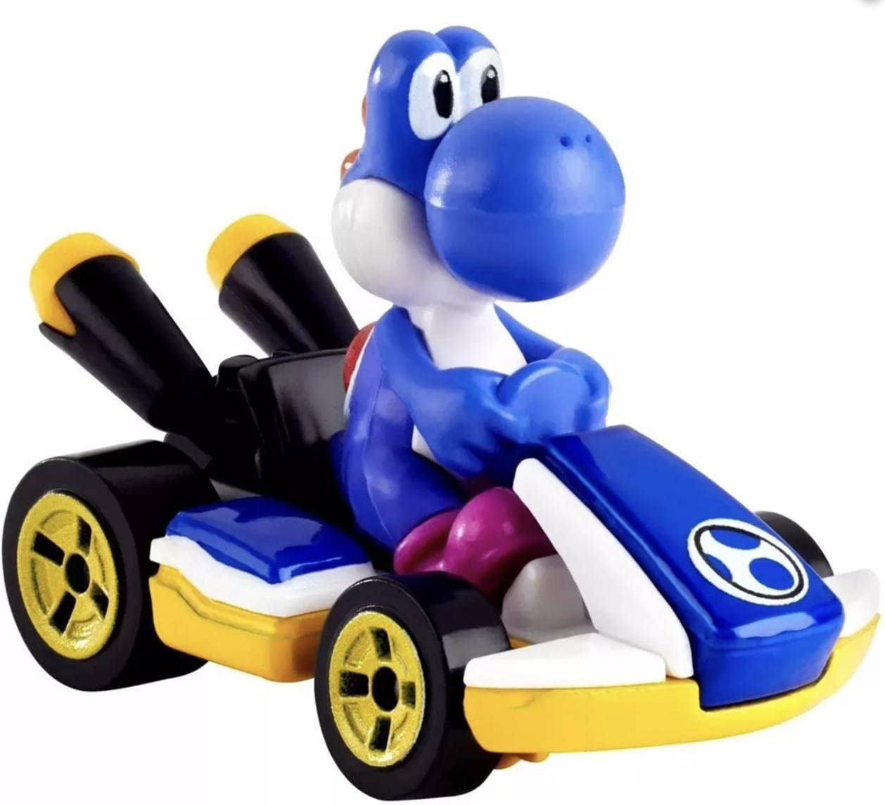 Hot Wheels Mario Kart Blue Yoshi Standard Kart image number 1