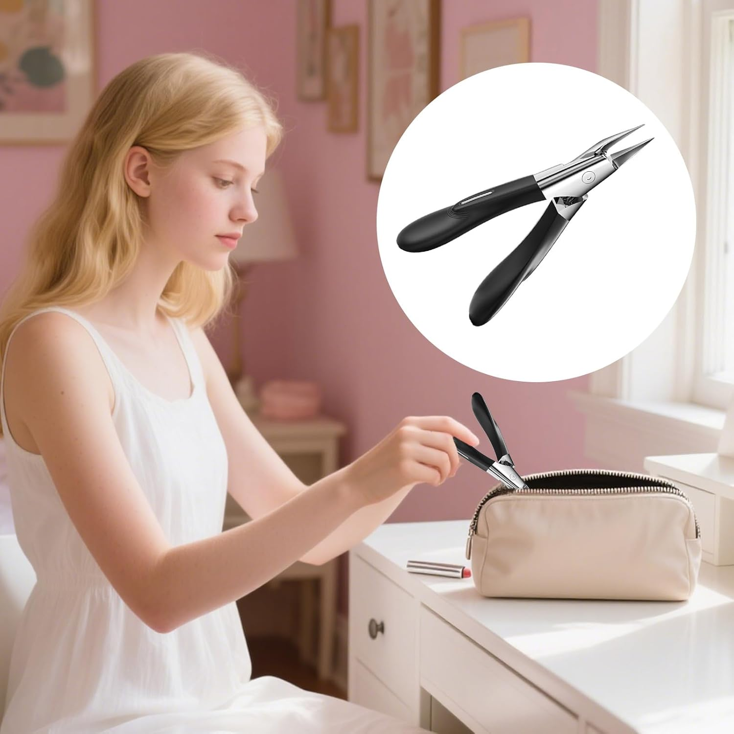 Curved Nail Clippers - Precise Toenail Trimmer - Precision Thick Ingrown Nail Clippers for Travel Manicure Pedicure Home Salon Women Kids image number 4