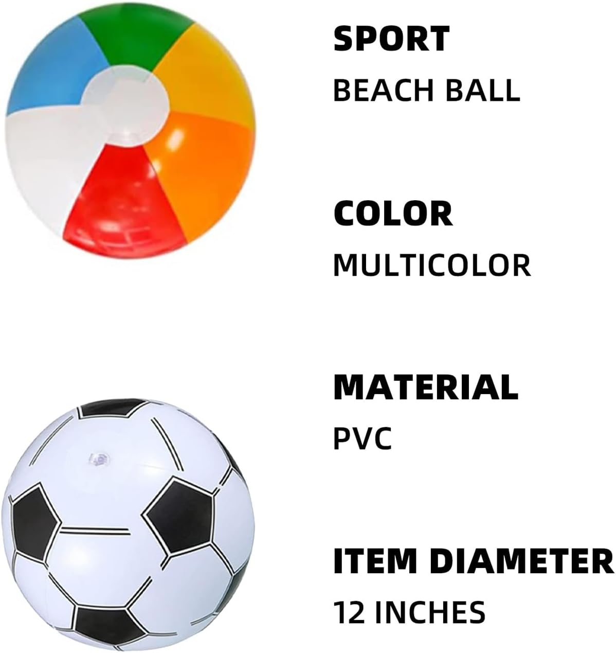 HSLPSM Pack of 2 Water Balls, Inflatable Beach Ball, Inflatable Beach Ball, Children'S Water Inflatable, Inflatable Large Football, Swimming Ball Toy, Beach Ball (Greenish Red) image number 2