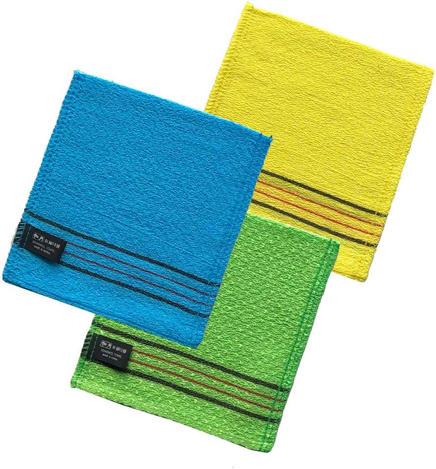 Songwol Korean Exfoliating Mitt Body Scrub Washcloth 3 Colors (3 Pack) (Multicolor) image number 4