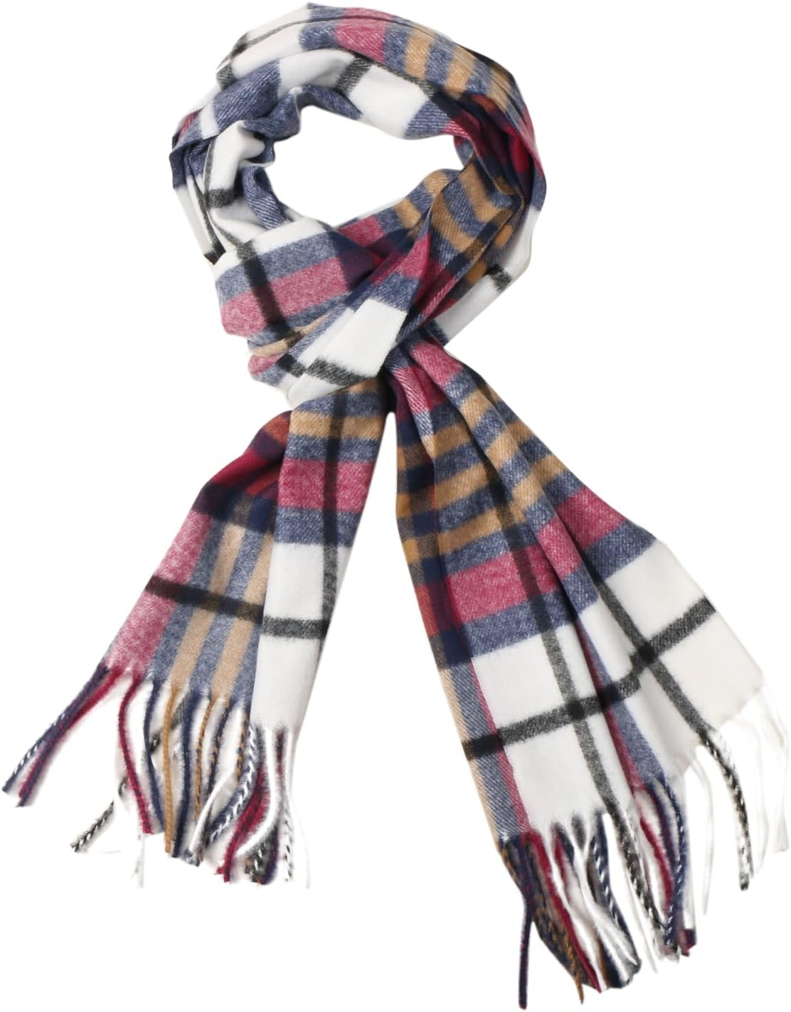 Herringbone Houndstooth Checked Pattern Cashmere Feel Classic Soft Luxurious Winter Scarf for Men Women image number 1