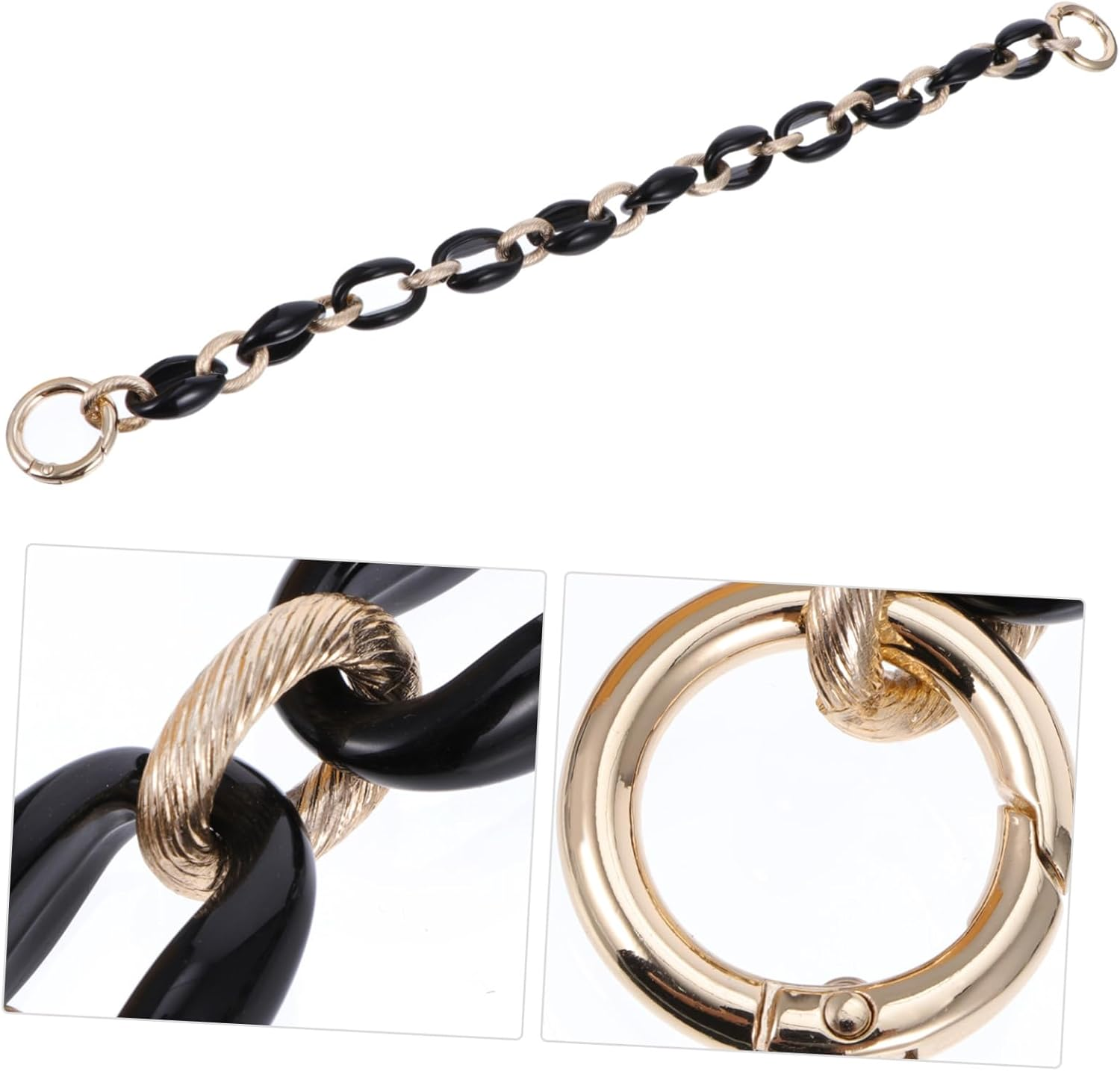 TEHAUX 3Pcs Short DIY Purse Handle Strap Bag Chain Replacement Handbag Decoration Chain Purse Handle Strap DIY Bag for Handbags Accessories for Luggage image number 3