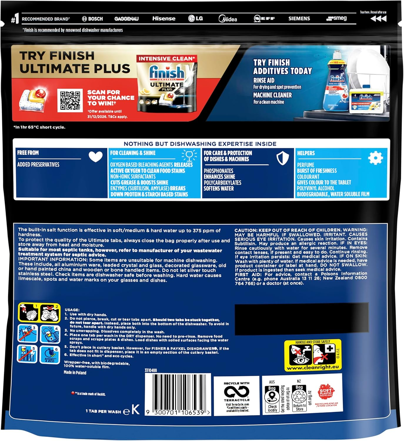 Finish Ultimate Dishwashing Tablets Lemon 70 Pack image number 2