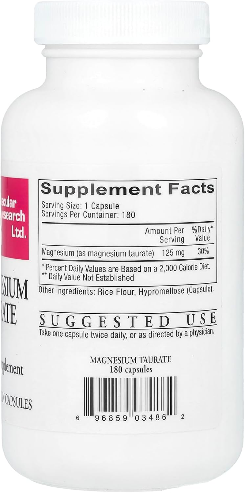 Cardiovascular Research Ltd, Magnesium Taurate, 180 Capsules image number 2