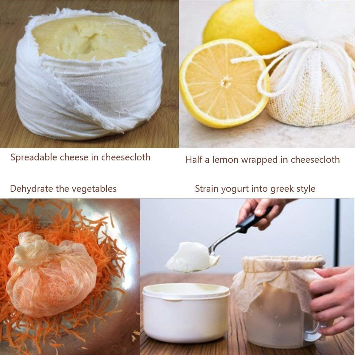 Auxin,Cheesecloth 【Grade 50】【0.9X4.57M&sup2;】,100% Cotton Reusable Cheese Cloths for Milk Strainer/Kombucha/Iced Coffee/Wine Making,Unbleached Cooking Muslin image number 2