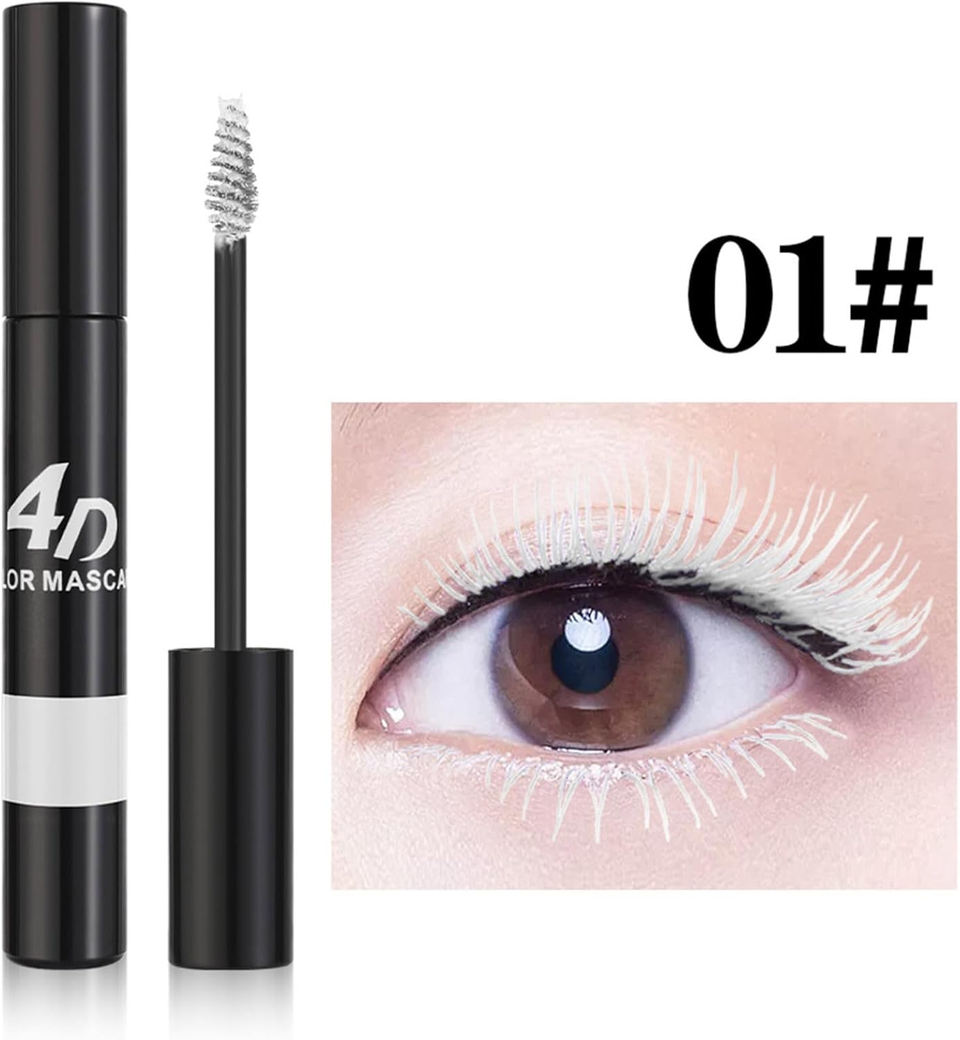 Hedmy Everyday Waterproof Mascara Buildable Volumizing and Lengthening Smudge Proof Flake Resistant Mascara for a Natural yet Defined Lash Look White One Size