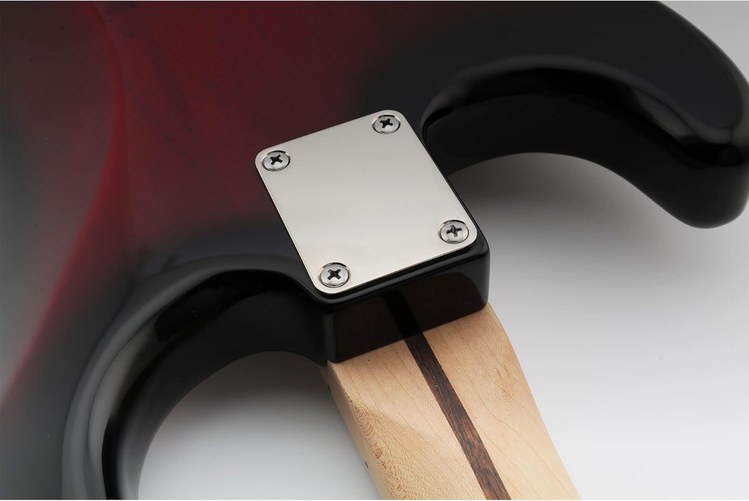 Musiclily Pro 4-Bolt Steel Neck Plate for Stratocaster Telecaster Electric Guitar or Bass, Nickel image number 1