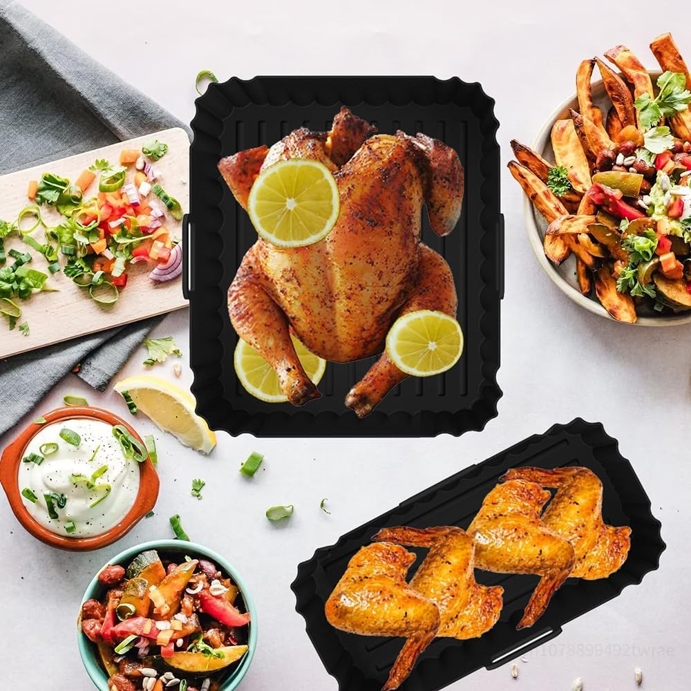 Silicone Air Fryer Liner，Compatible for Philips Dual Basket 3000 Series 6L/3L, Reusable Airfryer Accessories image number 3