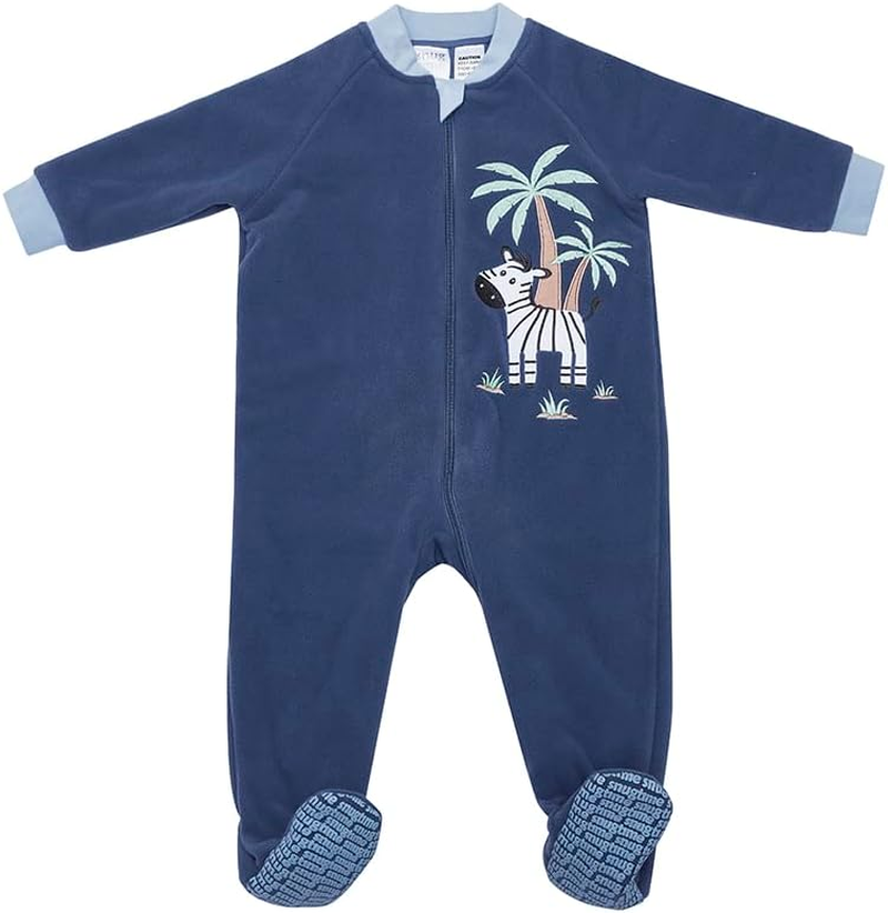 Snugtime Cotton Linedfleece Sleep Suit, Zebra, Size 0 image number 1