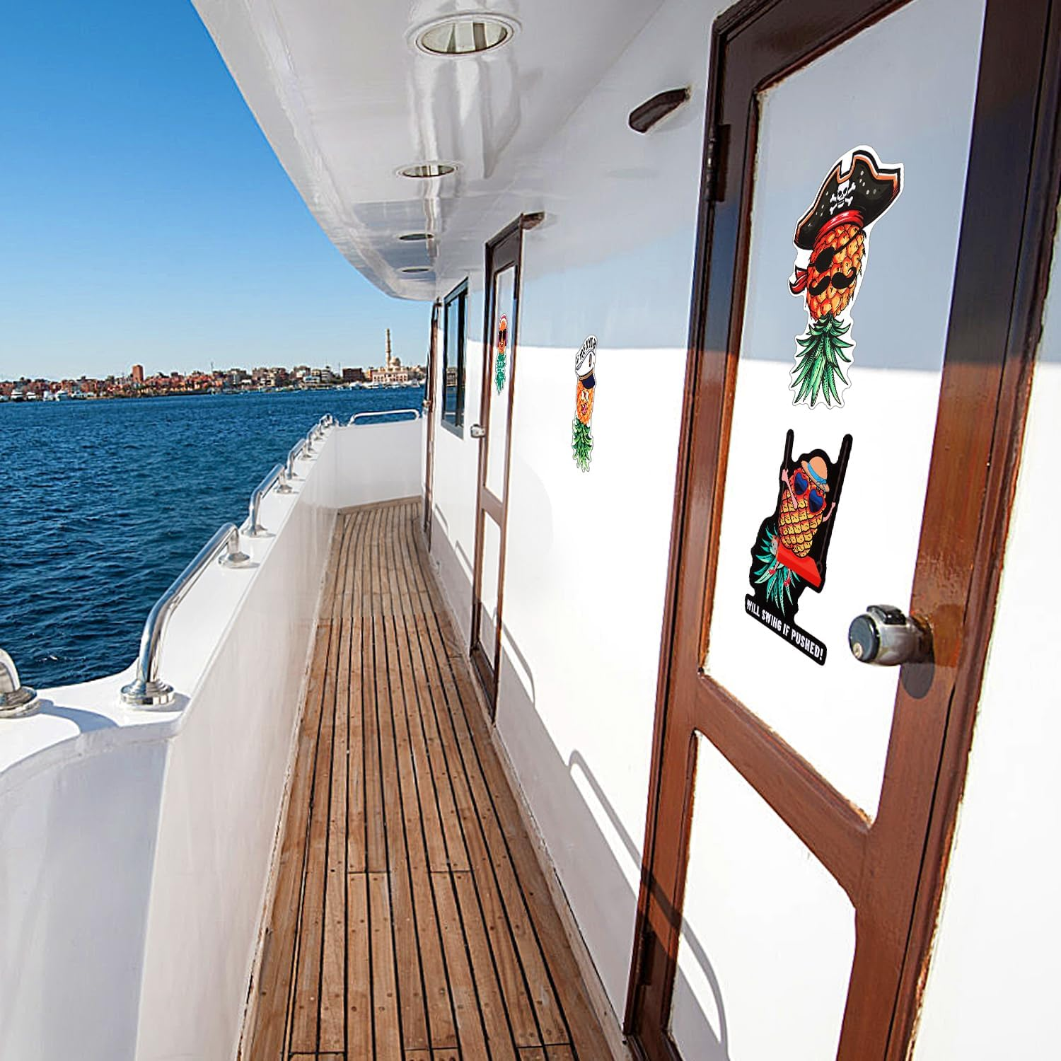 6Pcs Upside down Pineapple Cruise Door Magnets, Funny Large Carnival Ship Cabin Door Decoration Magnetic for Refrigerator Fridge Car Decor image number 1