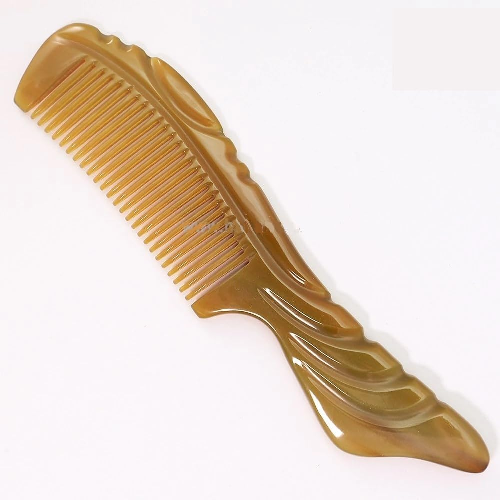 Koi Fish Shaped Natural Horn Hair Comb, Handmade Cow Horn Comb image number 2