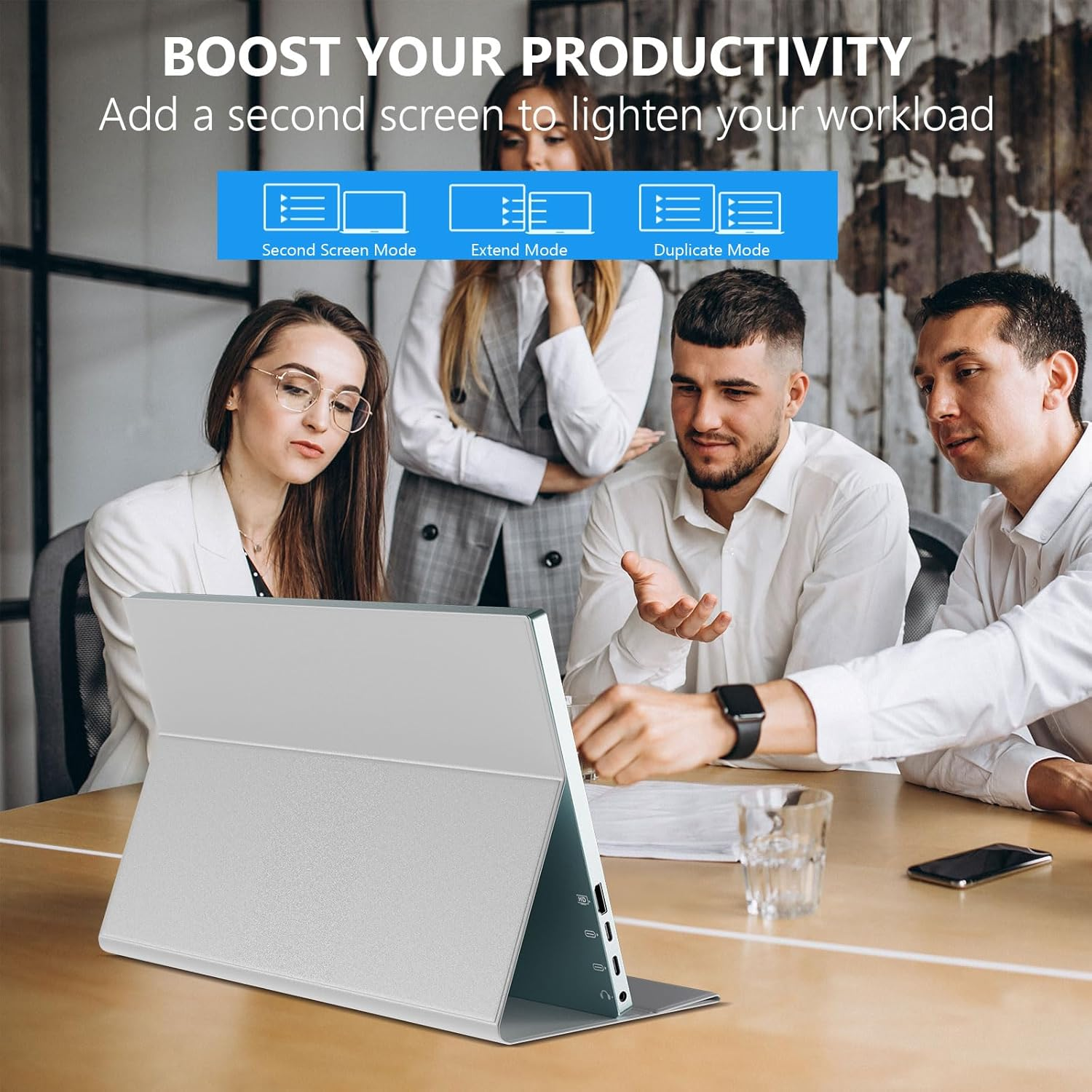 Touchscreen Portable Monitor, 16 Inch 1920X1200 Full HD Portable Gaming Monitor HDR, HDMI USB C External Monitor, Suitable for Laptops Xbox Switch with Smart Cover and Storage Bag image number 5