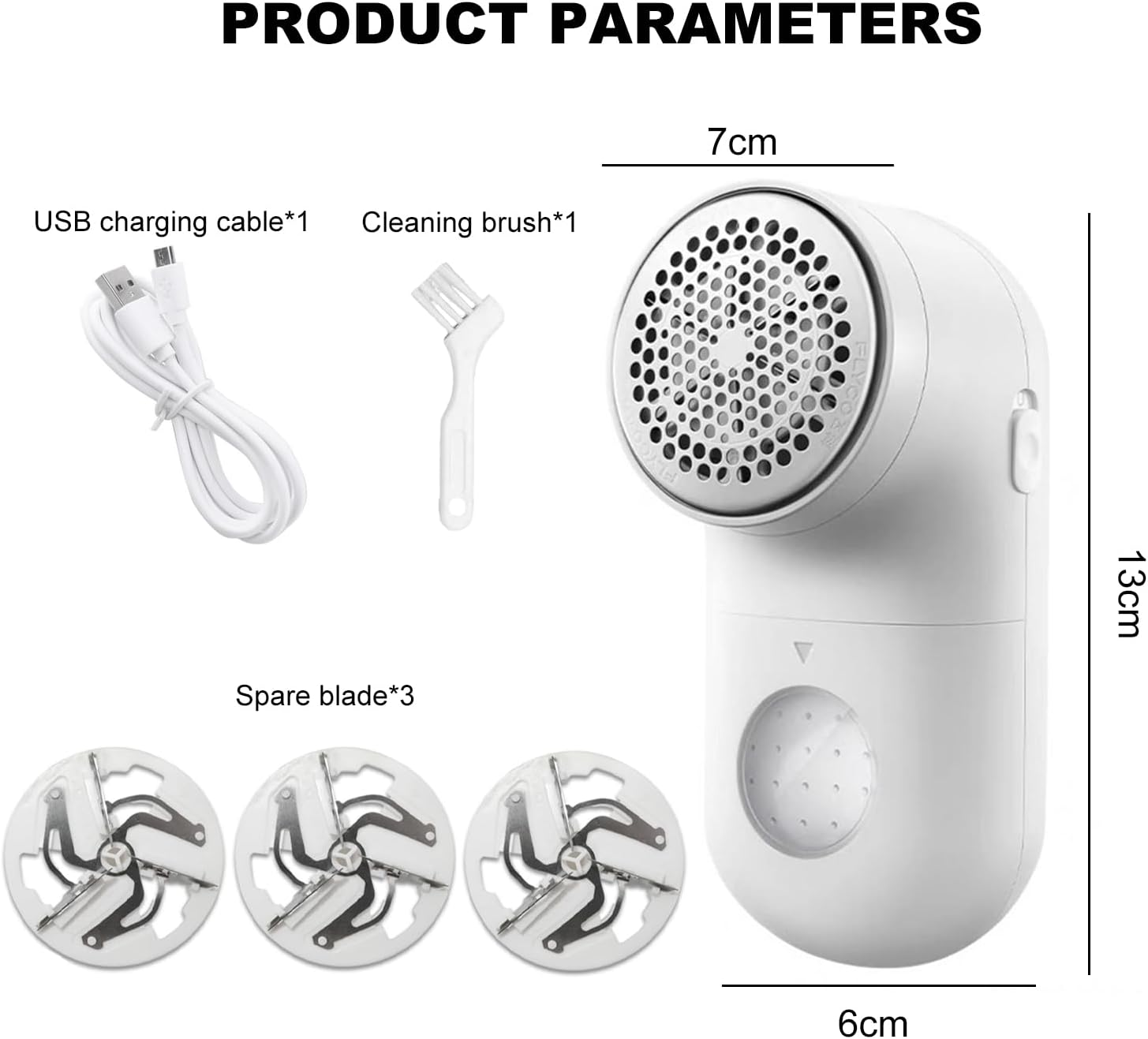 Electric Lint Remover, Fabric Shaver,Portable Lint Sweater Shaver,Usb Charging Fabric Shaver,Cordless Sweater Shaver for Clothes and Furniture(3 Blades Included) image number 3