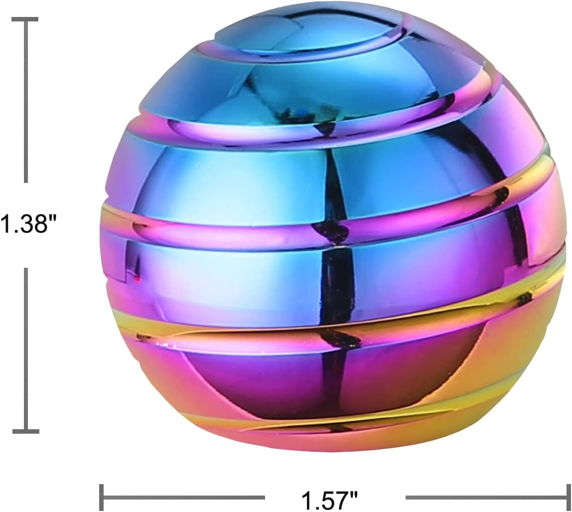 Yichenxi Kinetic Desk Spinning Toy Balls, Office Anxiety Fidget Toy for Adults, Optical Illsion Desktop Cool Gadgets for ADHD, ADD, Stress Relief (Rainbow A), TB-4 image number 6