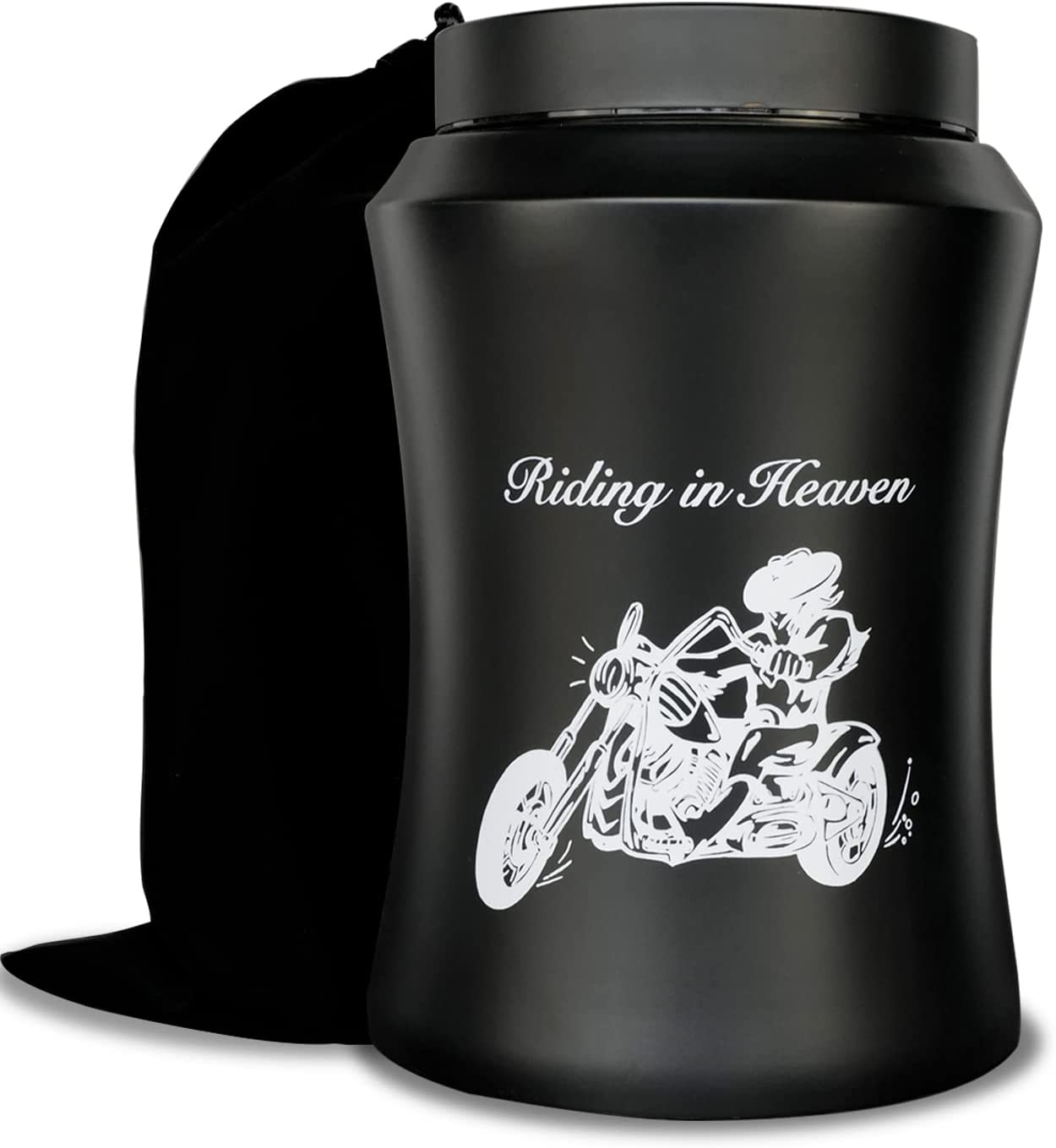 Large Cremation Urns for Adult Male-Female Ashes, up to 220 Lbs Decorative Urn for Rider Human Ashes with Velvet Bag(Motorcycle)