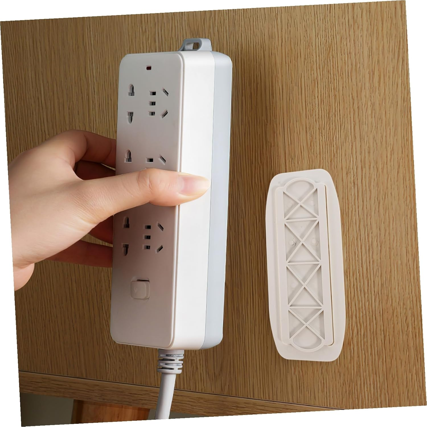 ARTIBETTER 10 Sets Socket Holder Power Strip Rack Wall-Mount Adhesive Power Board Organizer for Home Office Desk Wire Management and Easy to Use